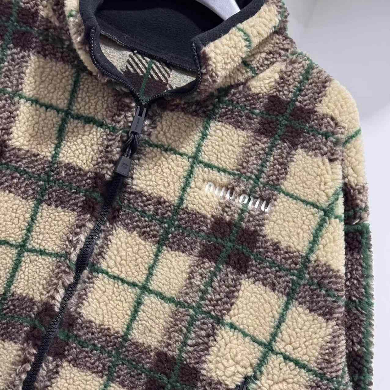 Gucci Checked Teddy Jacket With Zipper - DesignerGu