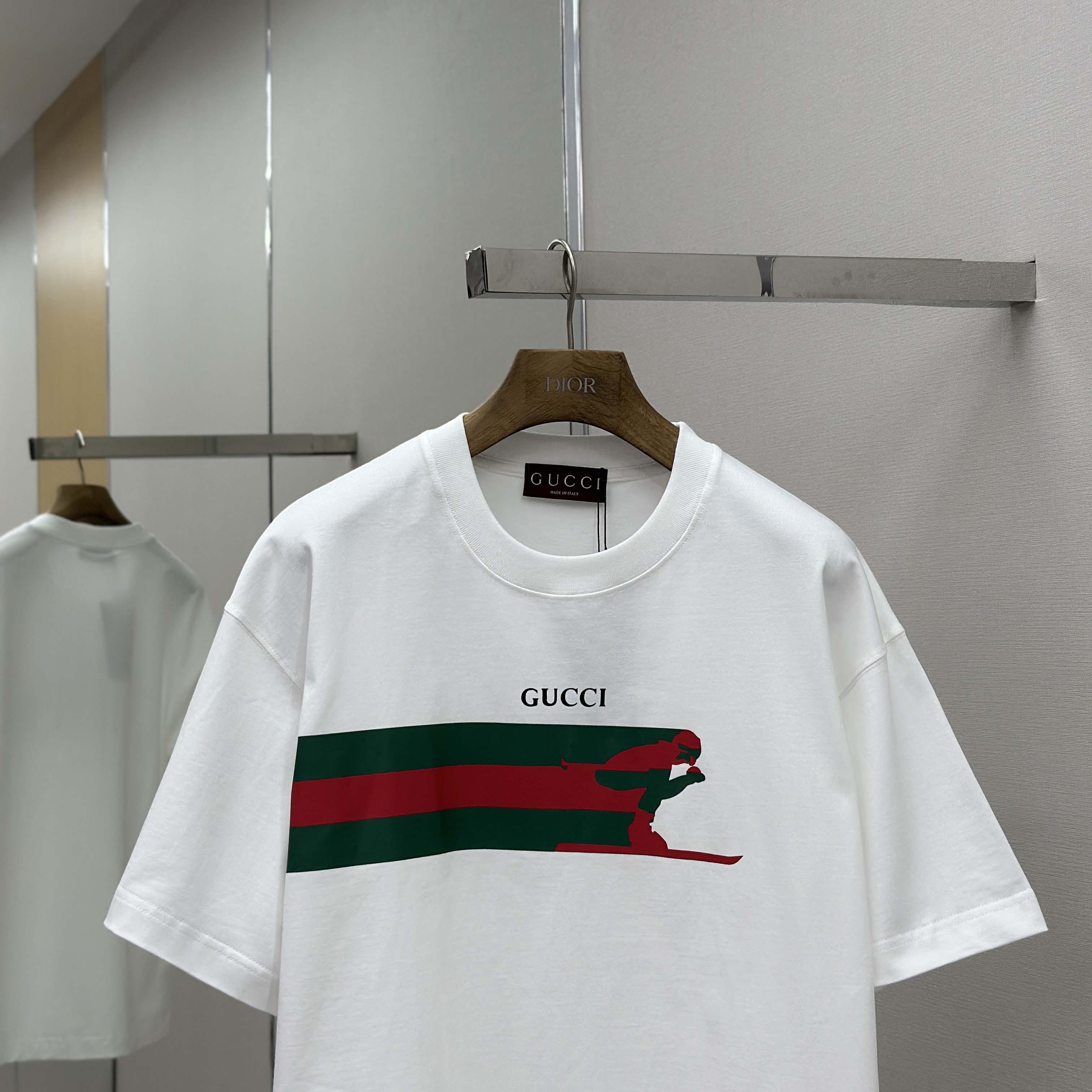 Gucci Cotton Jersey T-shirt With Print - DesignerGu