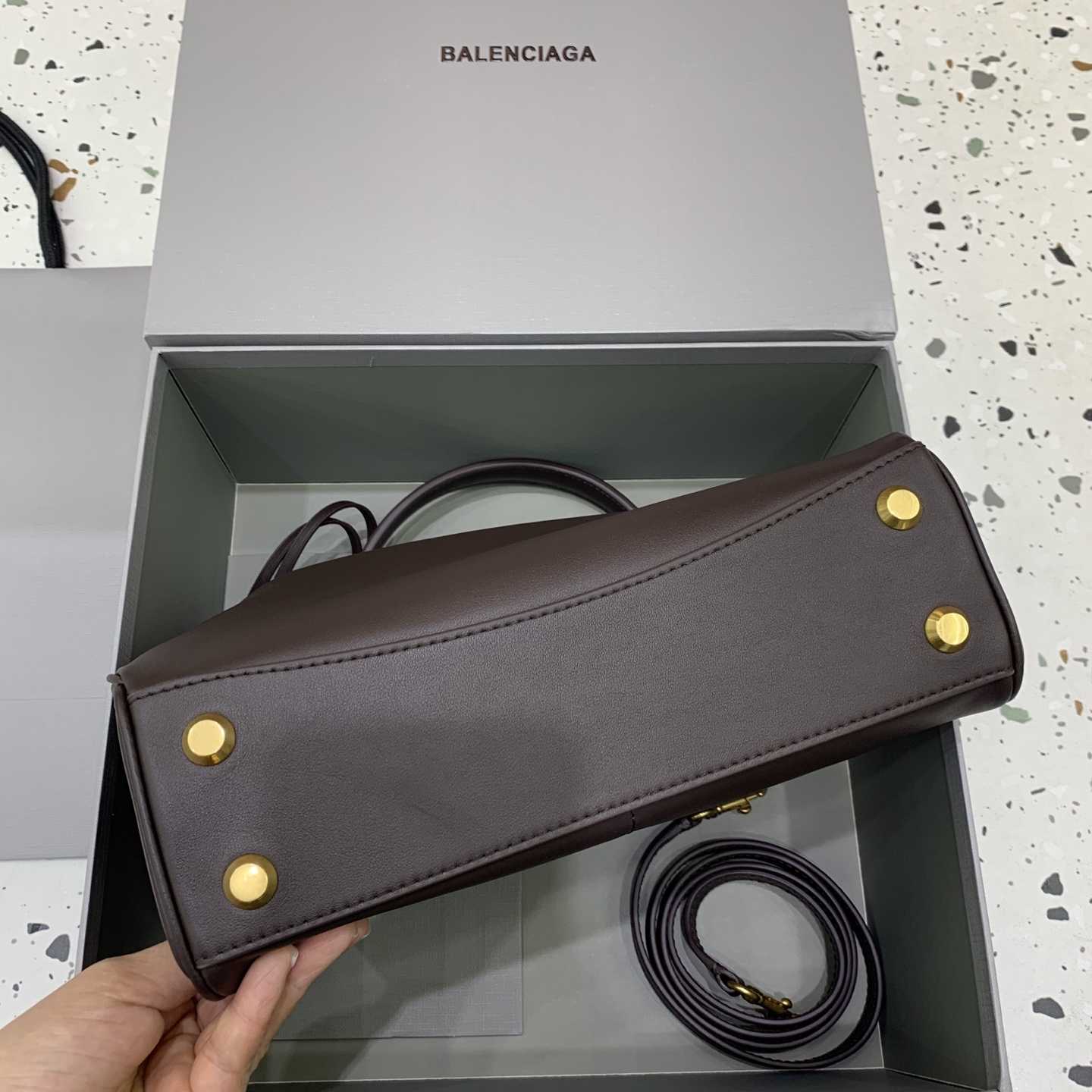 Balenciaga Rodeo Handbag Small In Espresso - DesignerGu