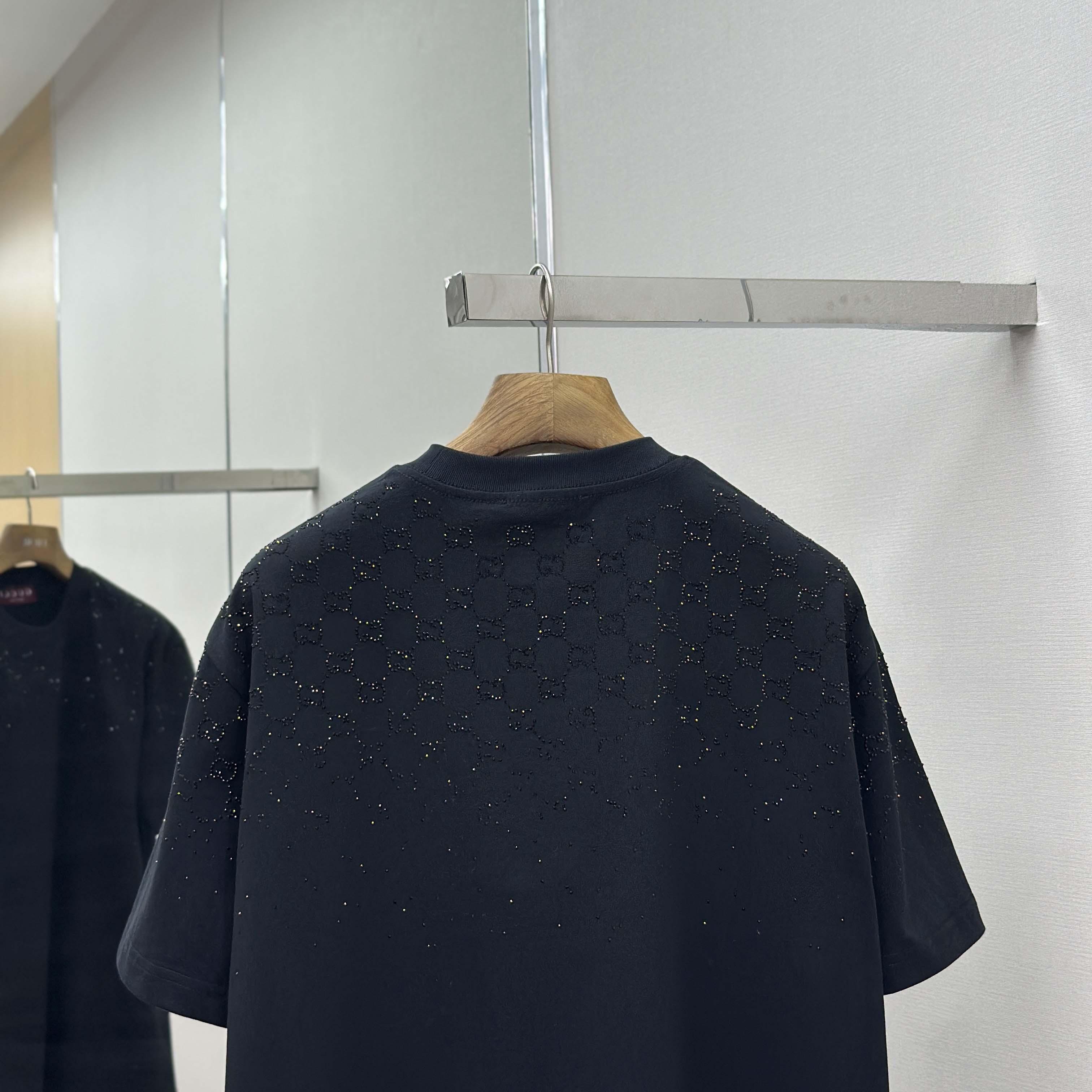 Gucci Cotton jersey T-shirt With Crystals - DesignerGu