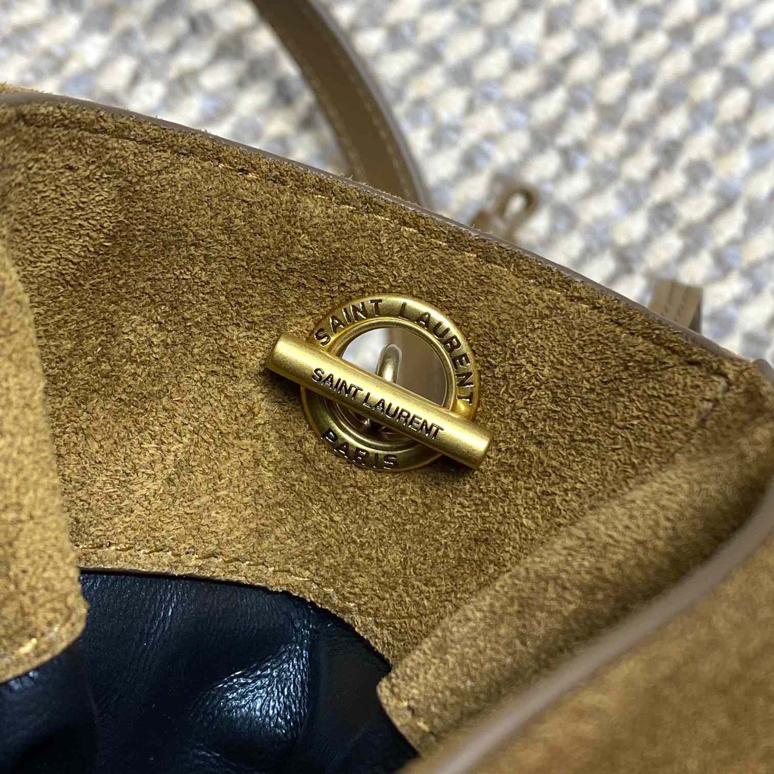 Saint Laurent Jamie Shoulder Pouch In Suede - DesignerGu