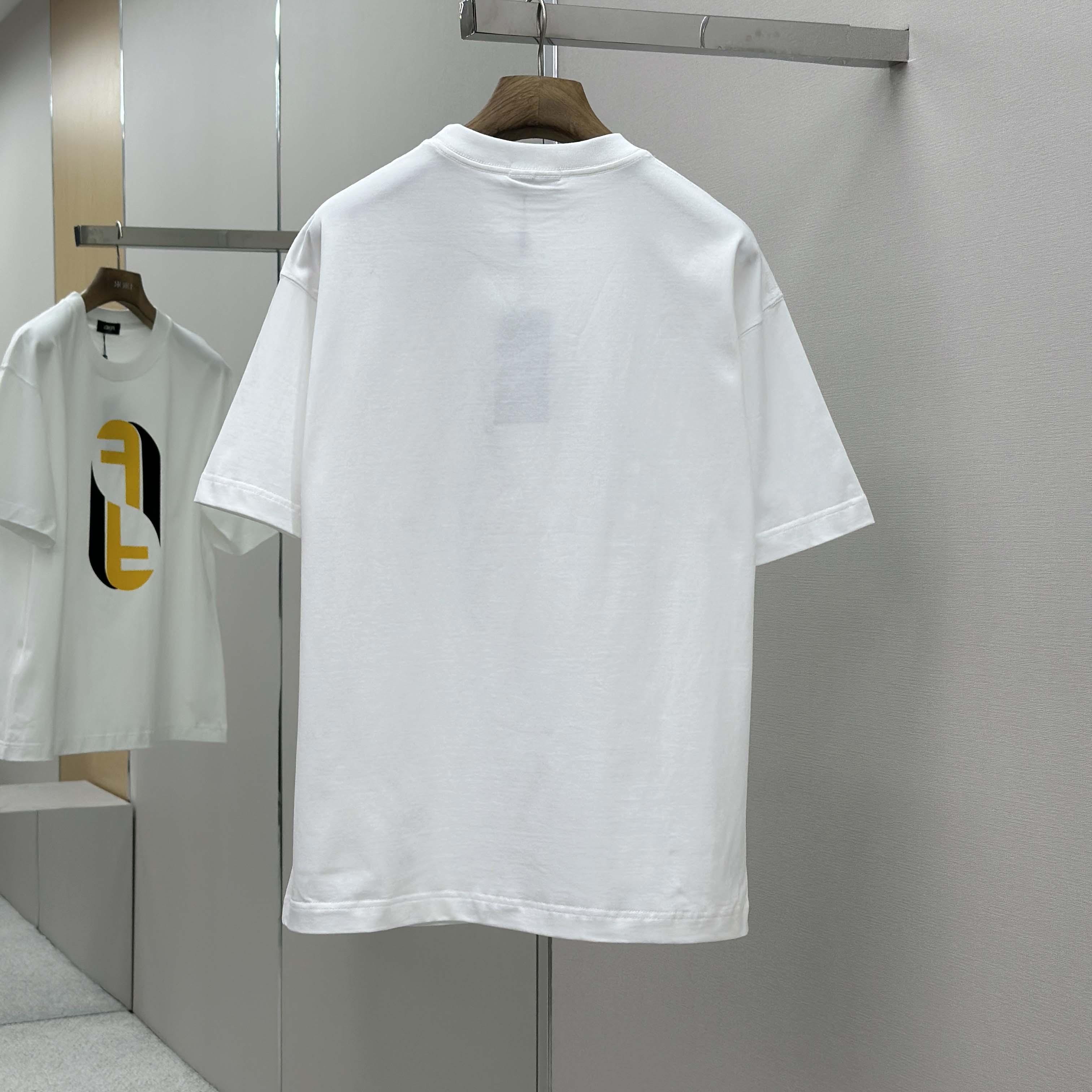 Fendi White Cotton T-shirt - DesignerGu