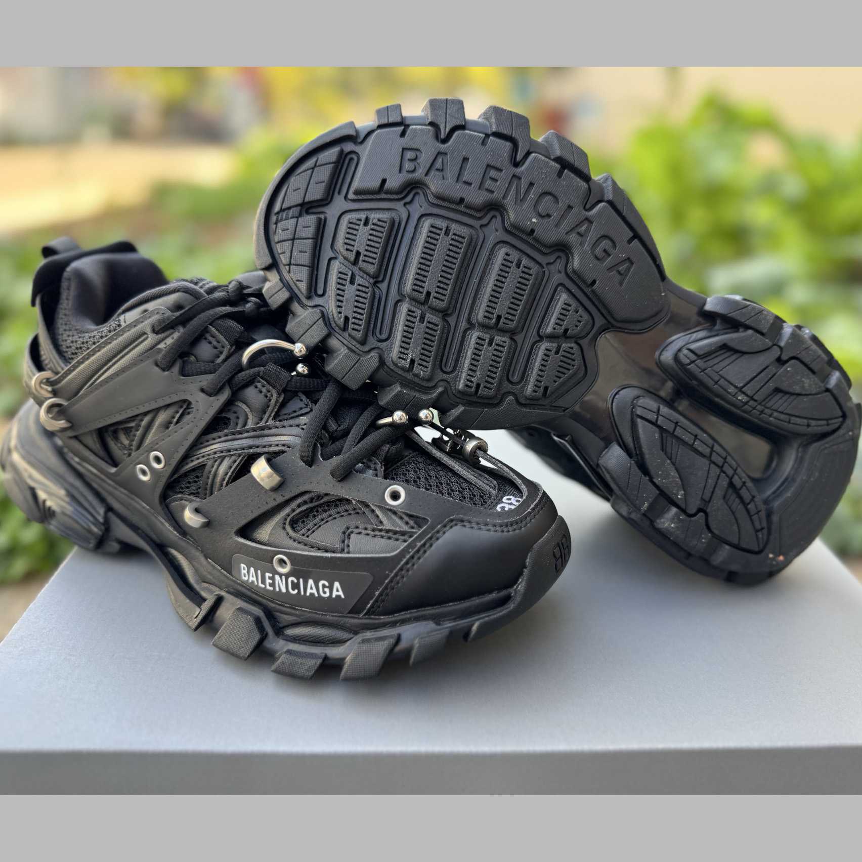 Balenciaga Track piercing Sneaker In Black - DesignerGu