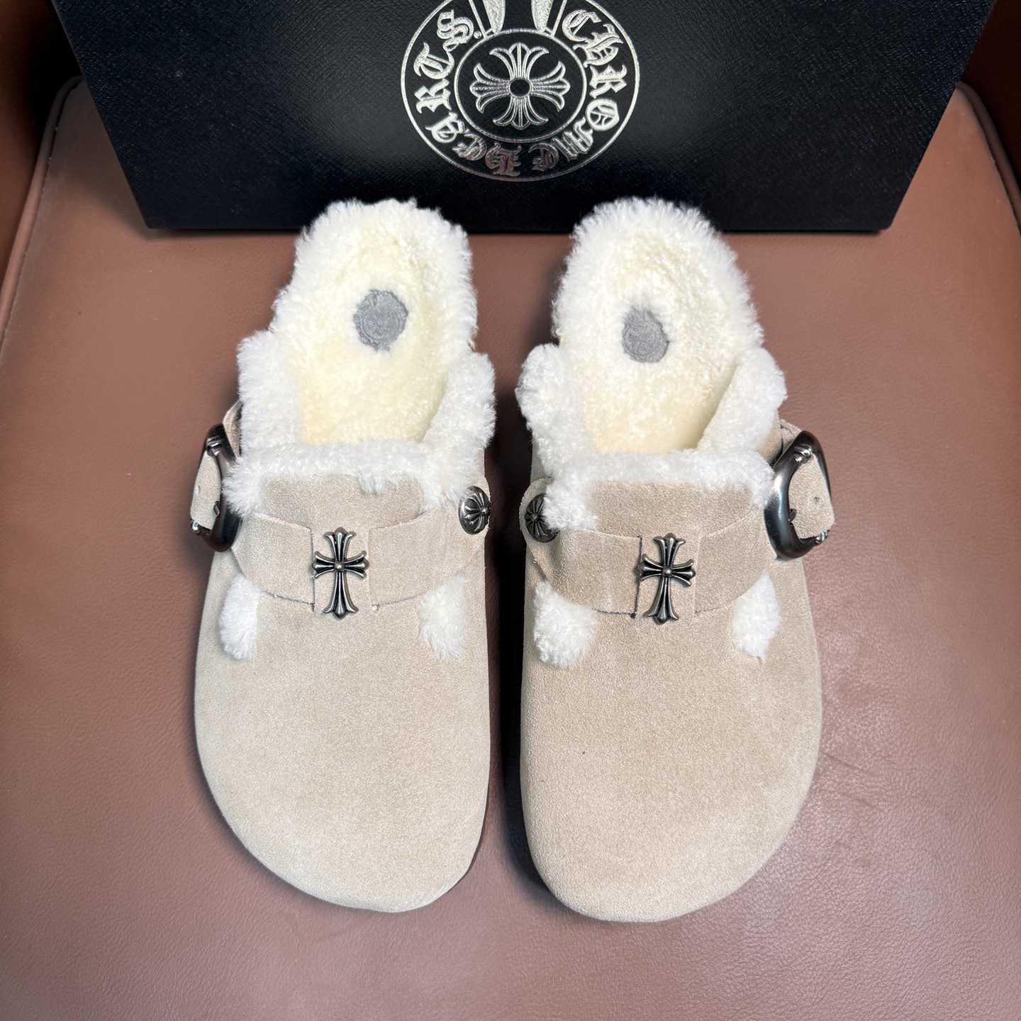 Chrome Hearts Birkenstock Boston Suede Sandals  - DesignerGu