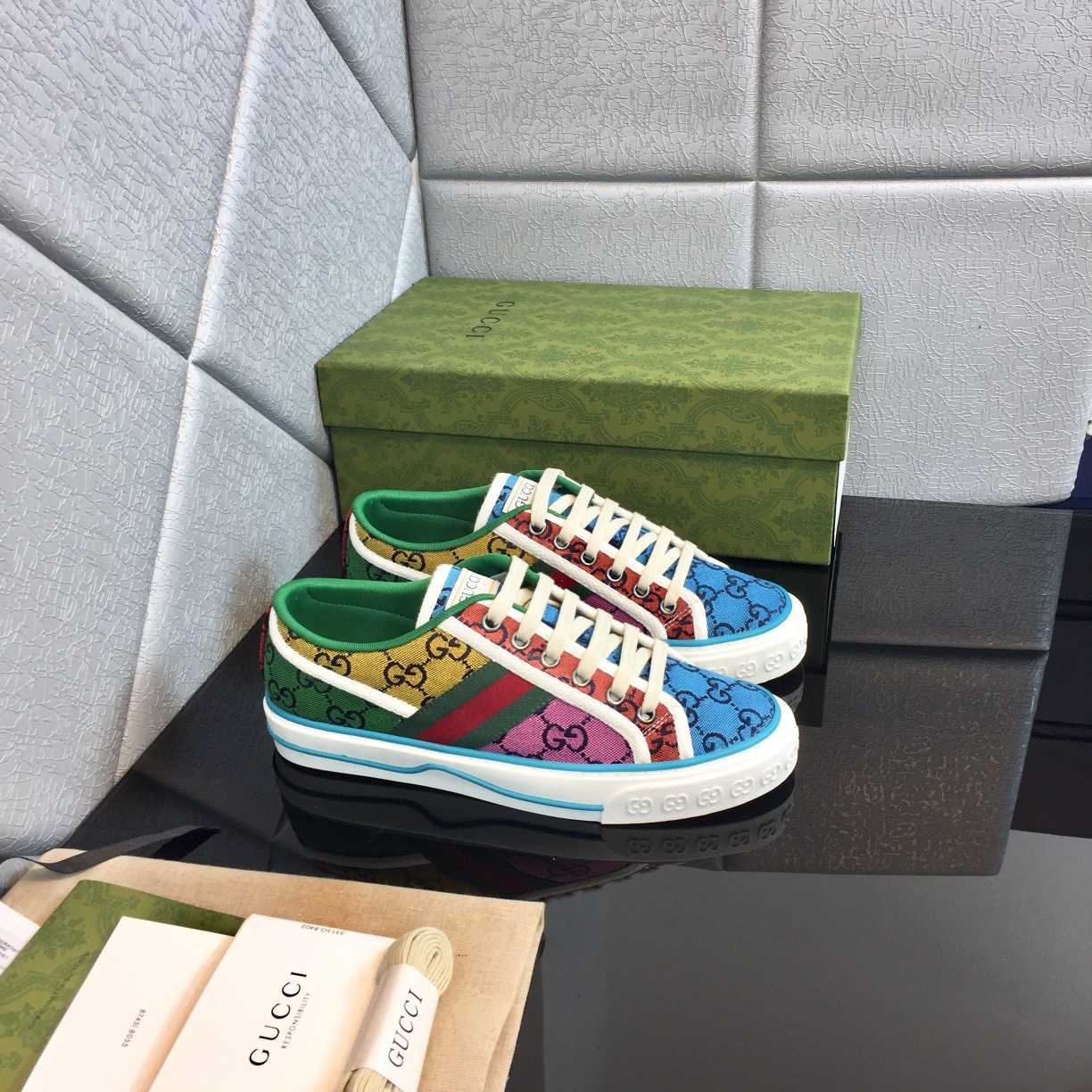 Gucci Multicolor GG Canvas Tennis 1977 Sneakers - DesignerGu