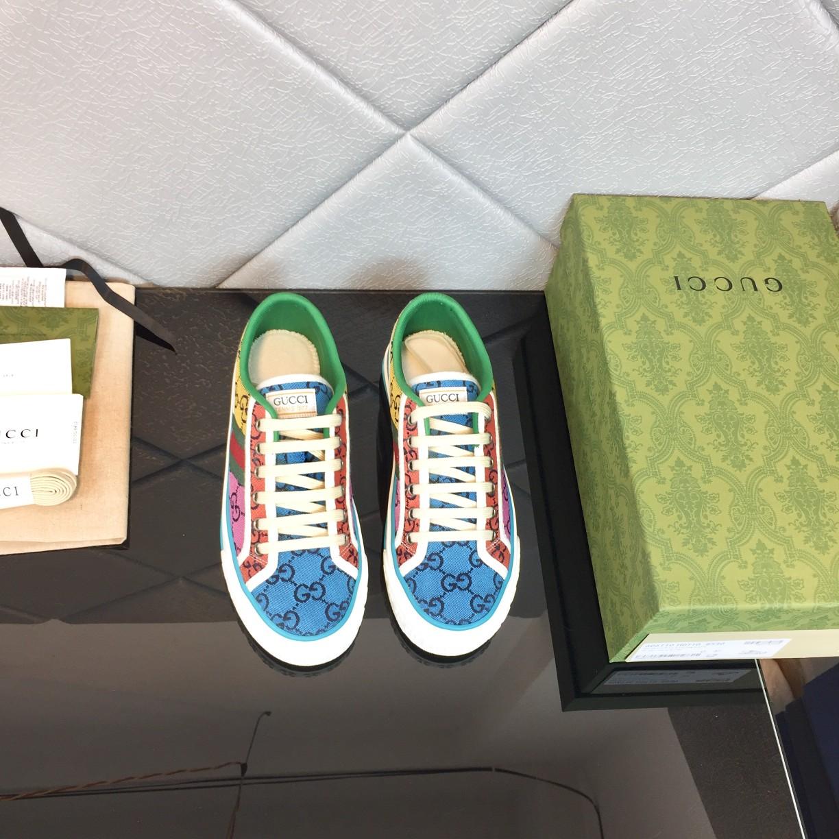 Gucci Multicolor GG Canvas Tennis 1977 Sneakers - DesignerGu