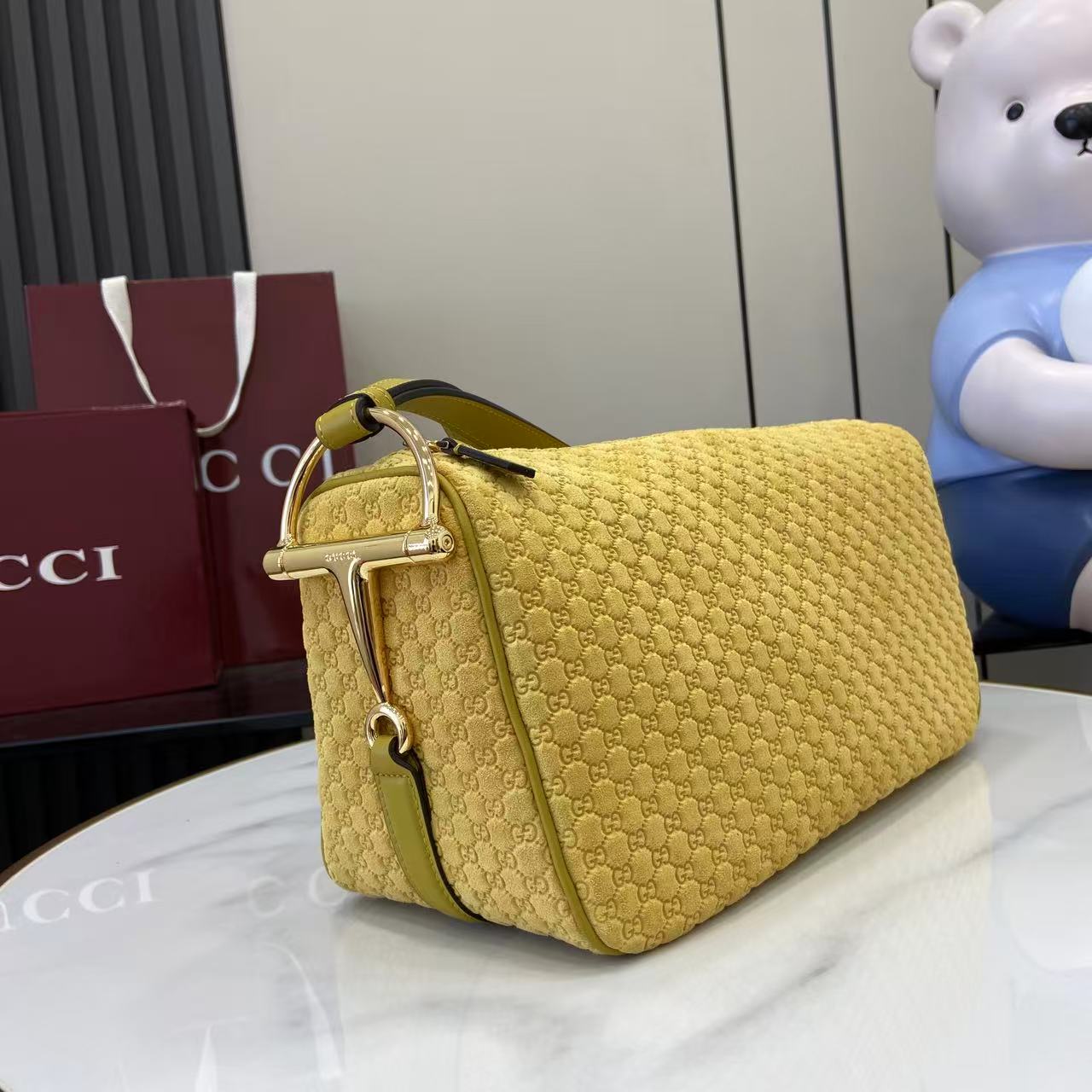 Gucci Half Horsebit Medium Shoulder Bag - DesignerGu