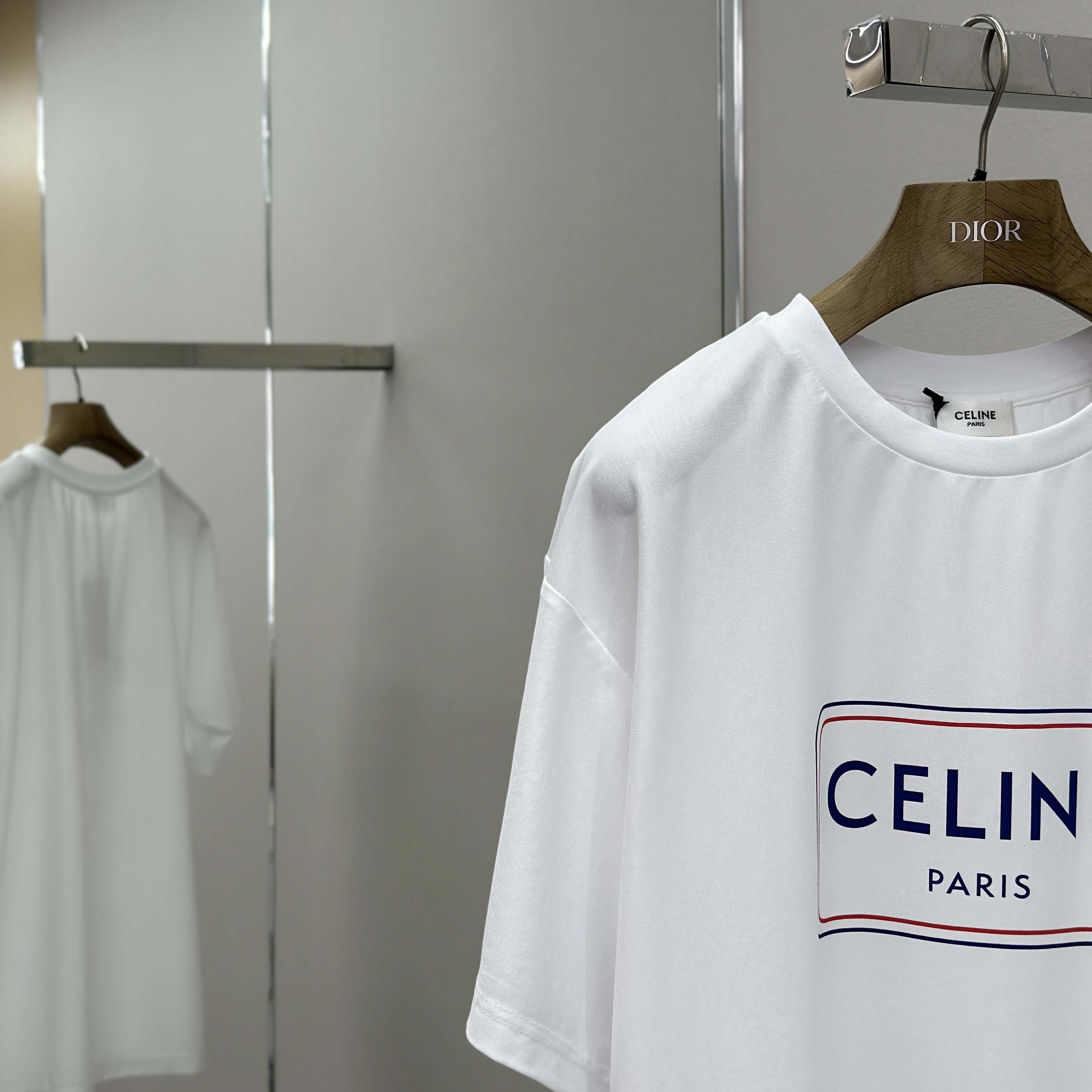 Celine Loose T-shirt In Cotton Jersey - DesignerGu