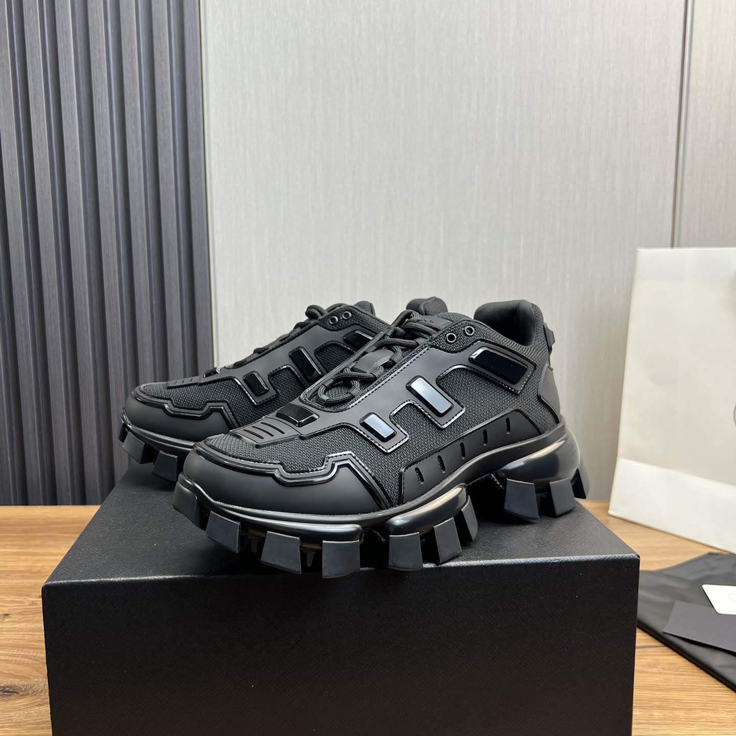 Prada Cloudbust Thunder Knit Fabric Sneakers - DesignerGu