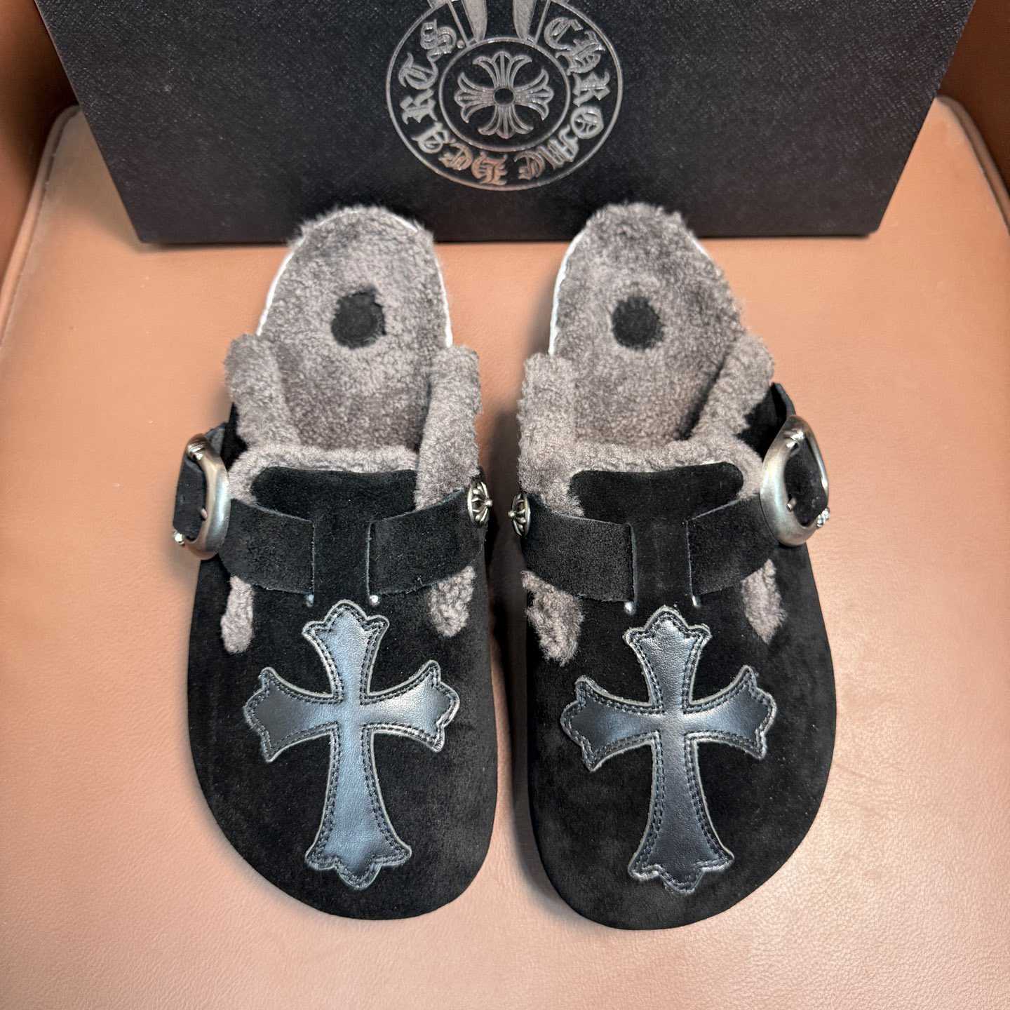 Chrome Hearts Birkenstock Boston Suede Sandals  - DesignerGu
