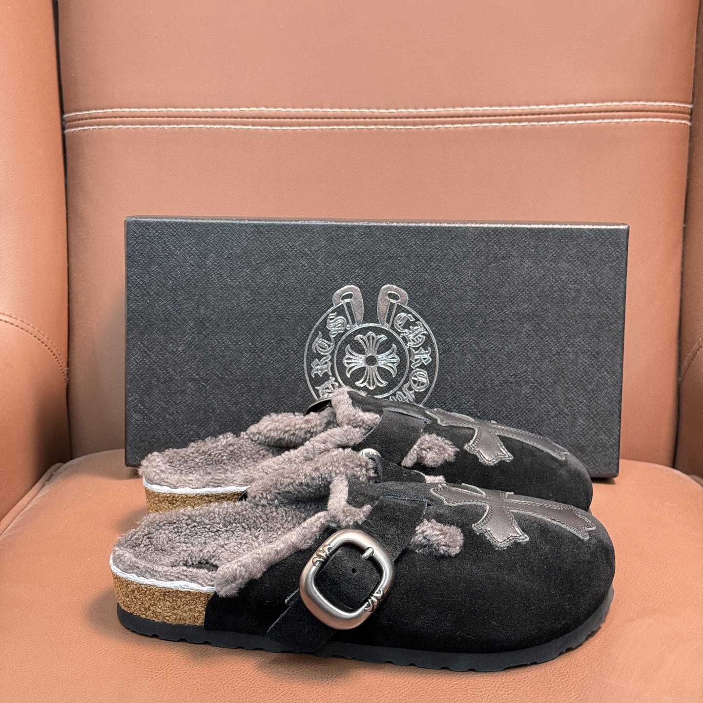 Chrome Hearts Birkenstock Boston Suede Sandals  - DesignerGu