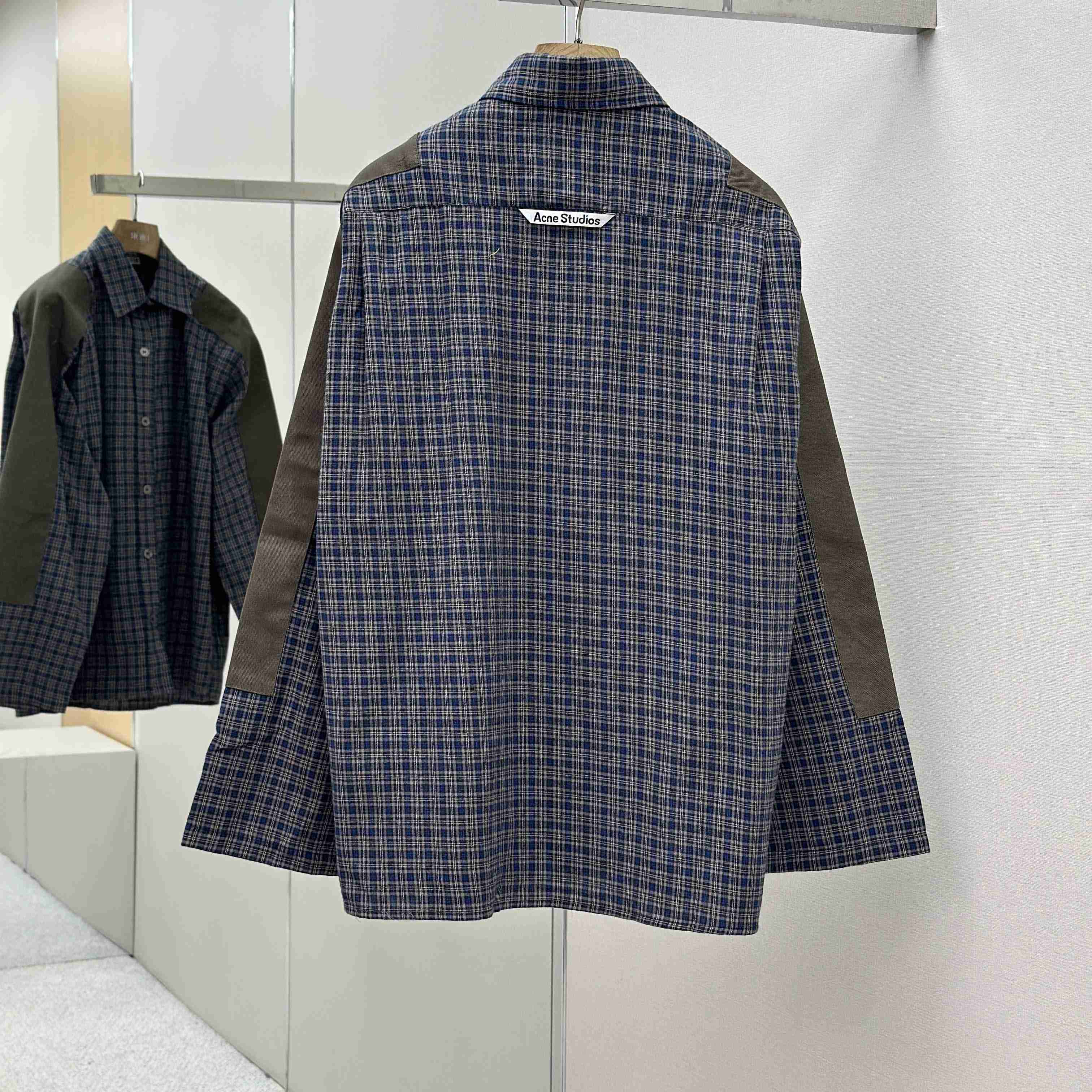 Acne Studios Gray Checked Flannel Shirt - DesignerGu