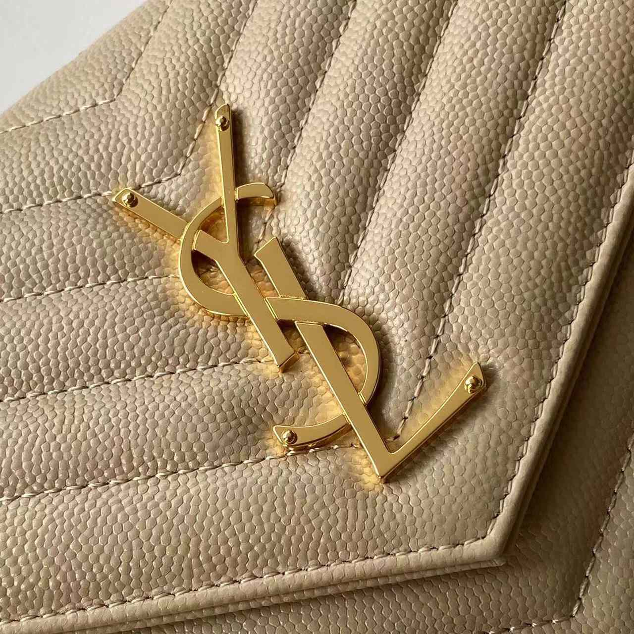 Saint Laurent Cassandre Chain Wallet In Lambskin (22.5x14x4cm) - DesignerGu