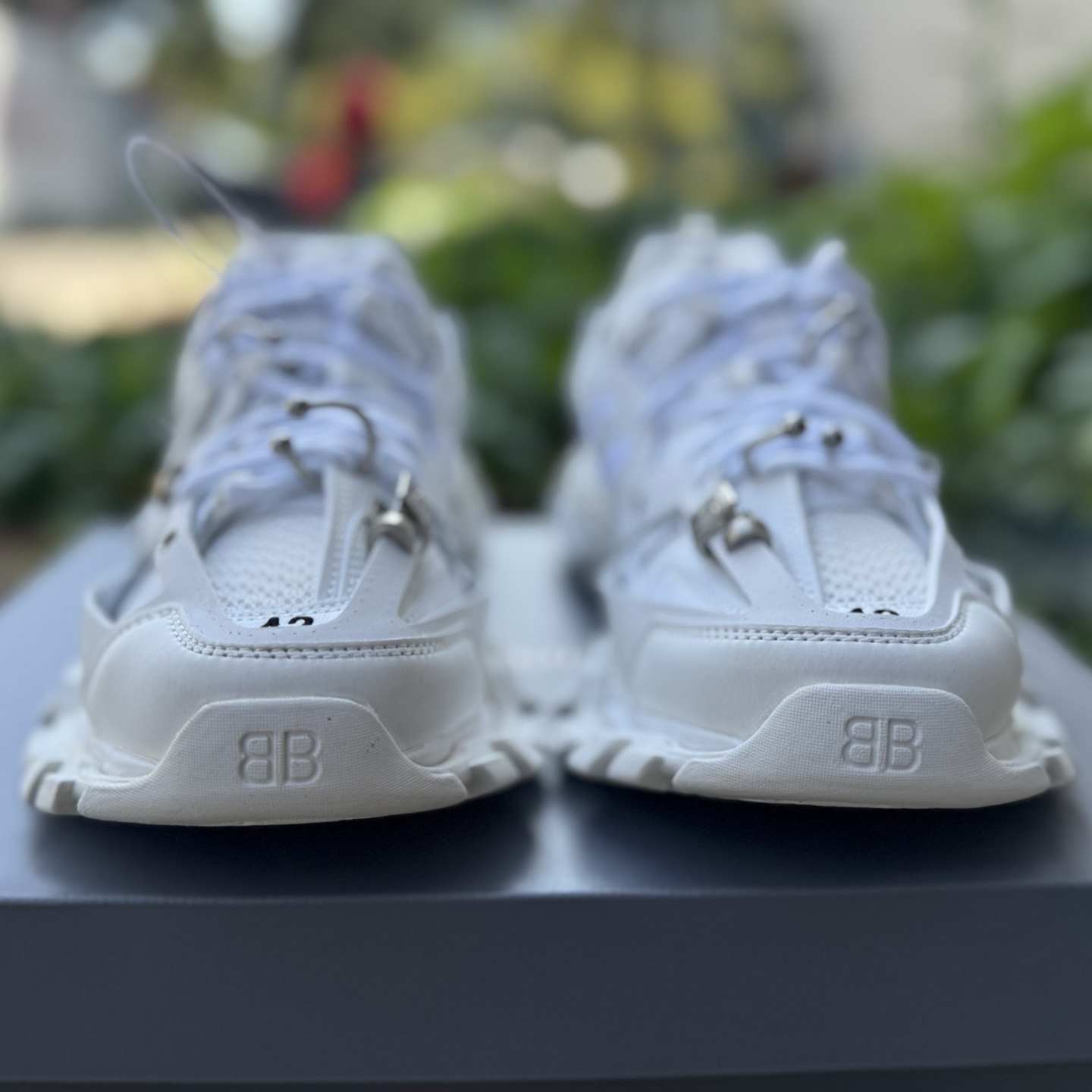 Balenciaga Track piercing Sneaker In White - DesignerGu