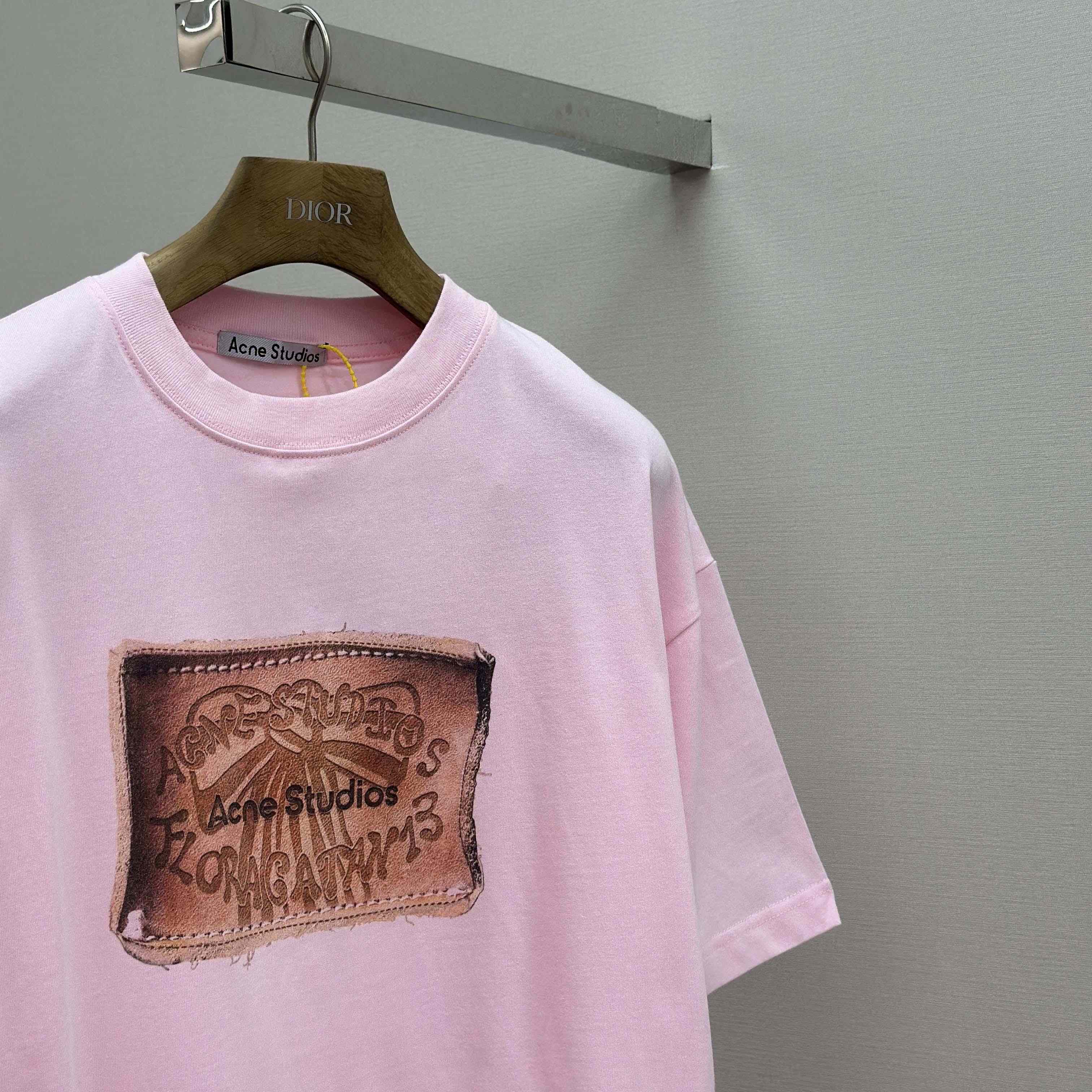 Acne Studios Logo T-shirt-Baby pink - DesignerGu