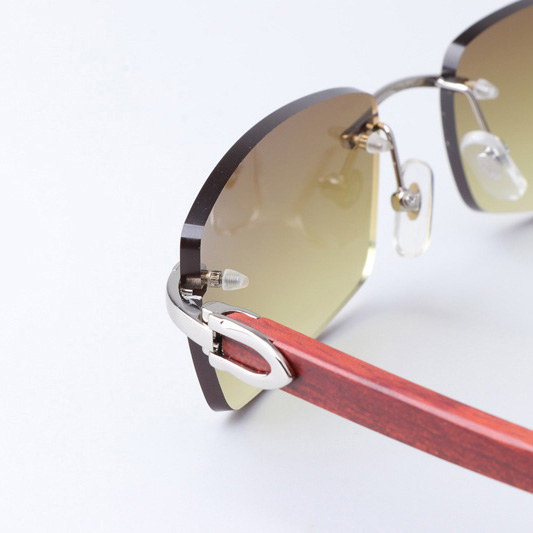 Cartier CT 3524012 Wood Sunglasses Silver Brown - DesignerGu