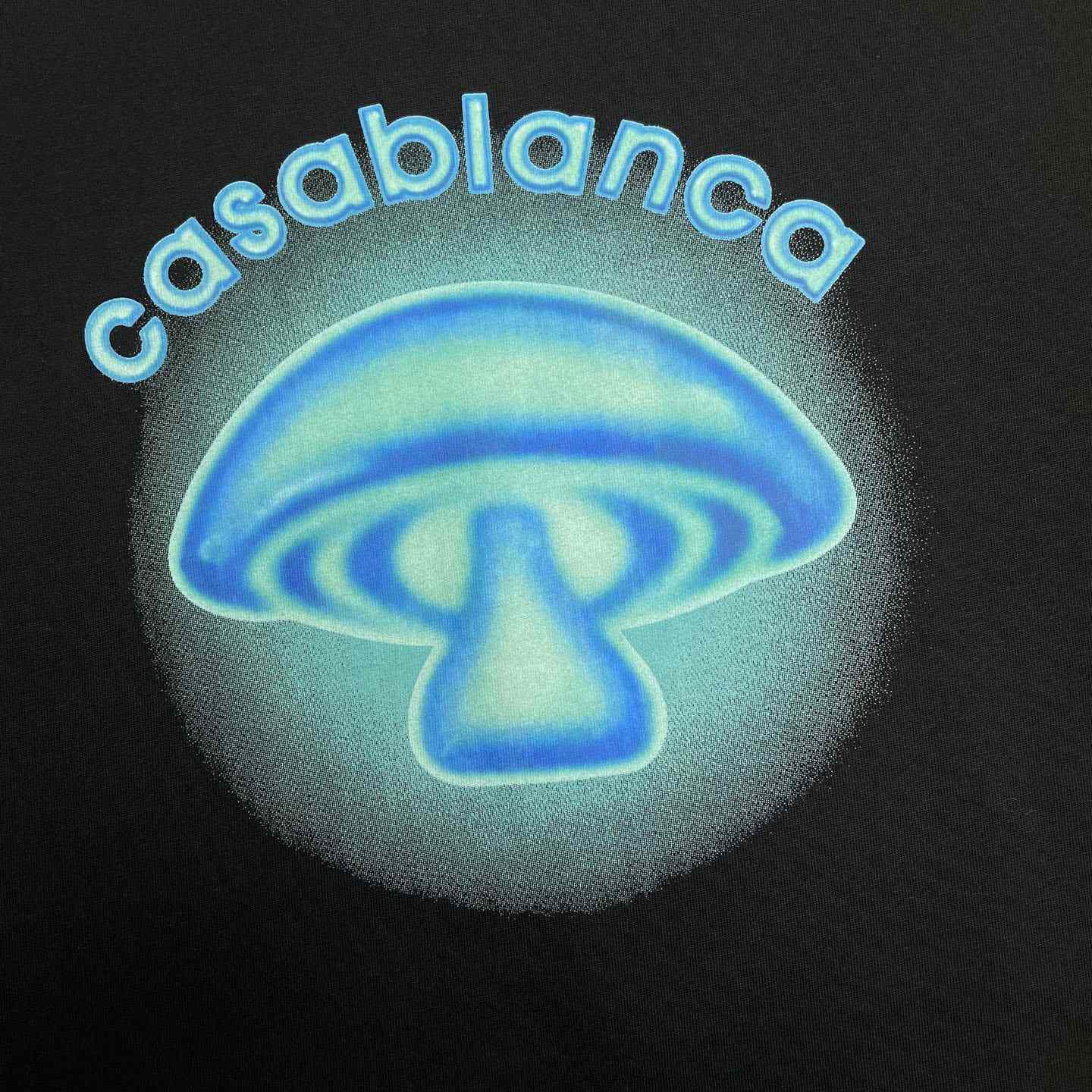 Casablanca Black Airbrush Mushroom Logo Short Sleeve T‑shirt C1127 - DesignerGu