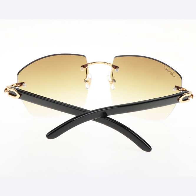 Cartier CT 4189706 Black Buffalo Sunglasses In Gold Gradient Brown - DesignerGu