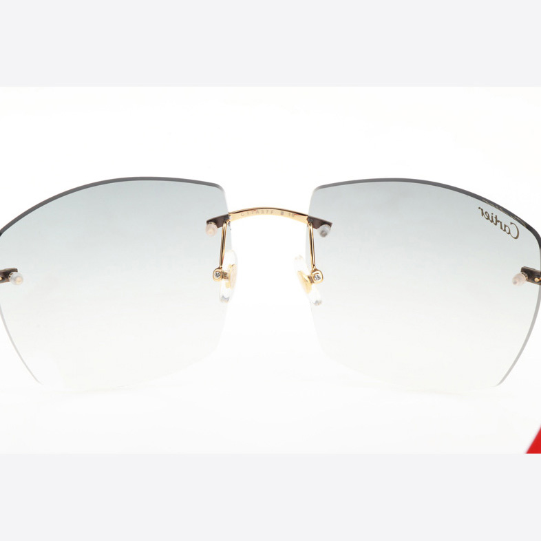 Cartier CT 4189706 Red Wood Sunglasses In Gold Gradient Grey - DesignerGu