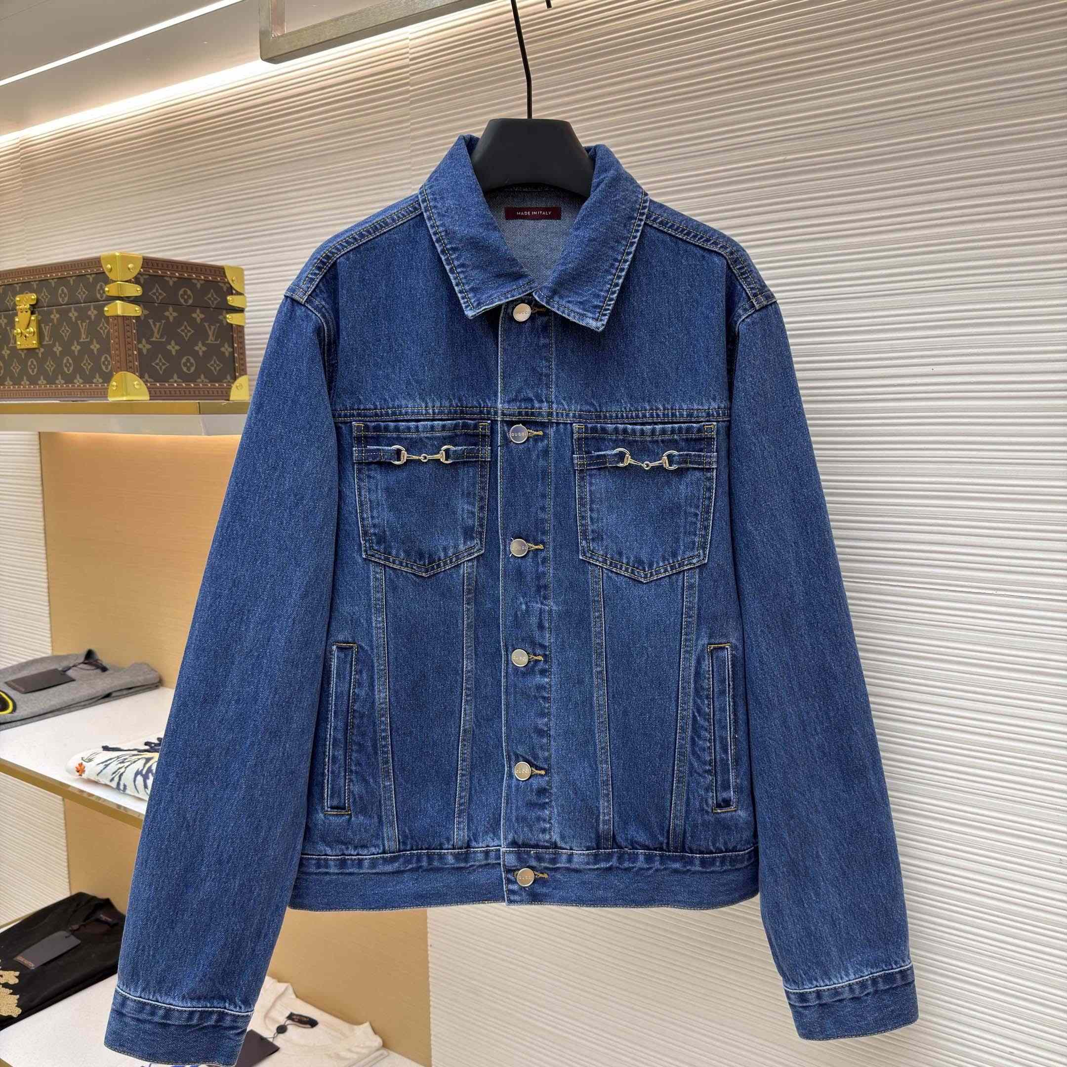 Gucci Cotton Denim Jacket With Horsebit - DesignerGu
