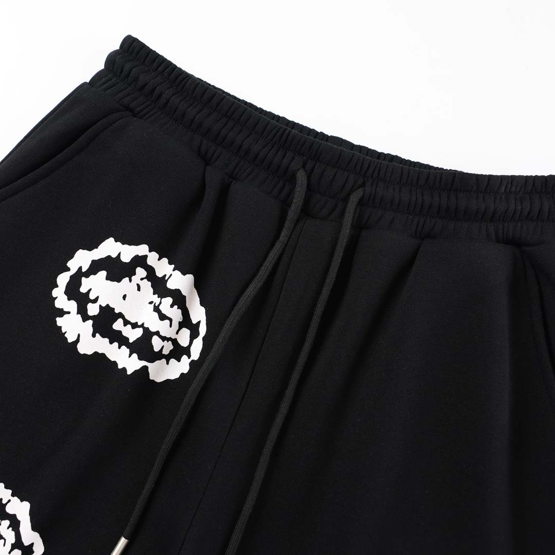 Denim Tears x Corteiz Cotton Wreath Sweatpants 'Black' - DesignerGu