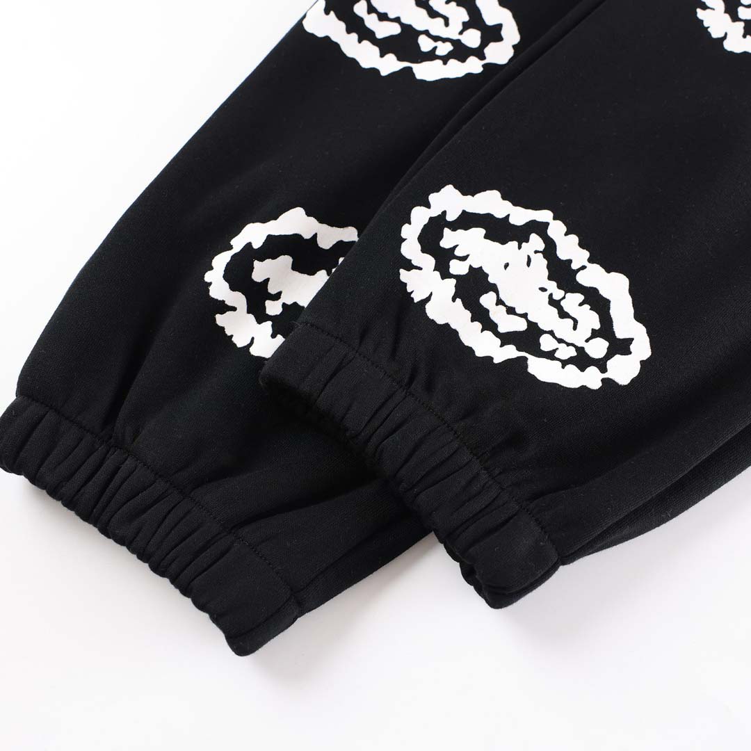 Denim Tears x Corteiz Cotton Wreath Sweatpants 'Black' - DesignerGu