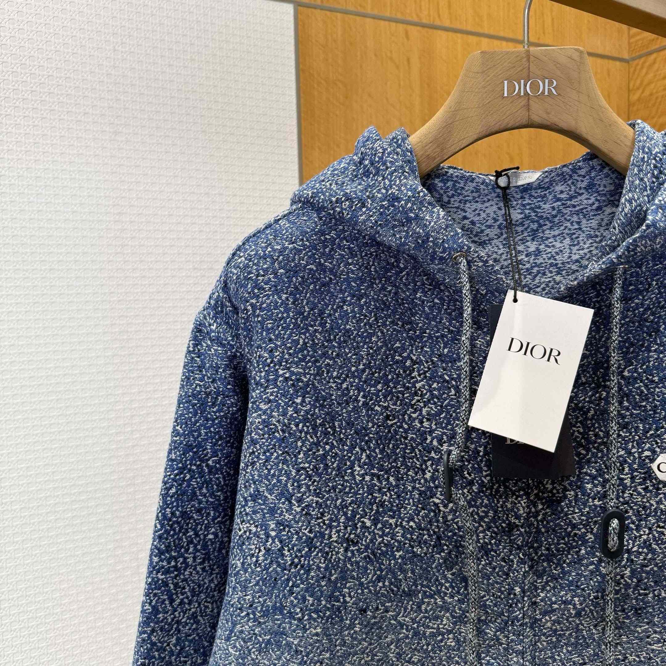 Dior Blouson Jacket with Hood and Christian Dior Paris Tag Blue - DesignerGu