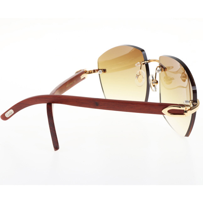Cartier CT 4189706 Wood Sunglasses In Gold Gradient Brown - DesignerGu