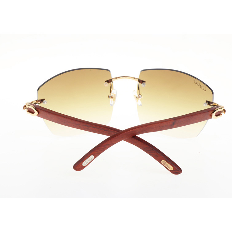 Cartier CT 4189706 Wood Sunglasses In Gold Gradient Brown - DesignerGu