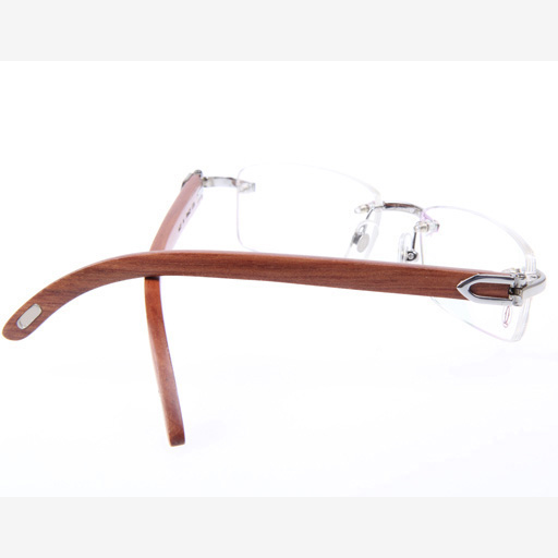 Cartier CT 3524012 Wood Eyeglasses In Silver - DesignerGu