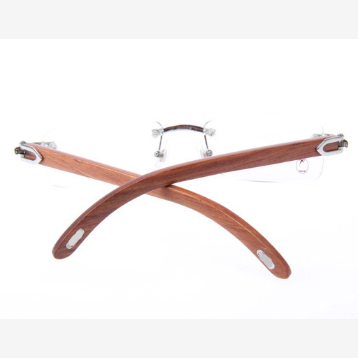 Cartier CT 3524012 Wood Eyeglasses In Silver - DesignerGu