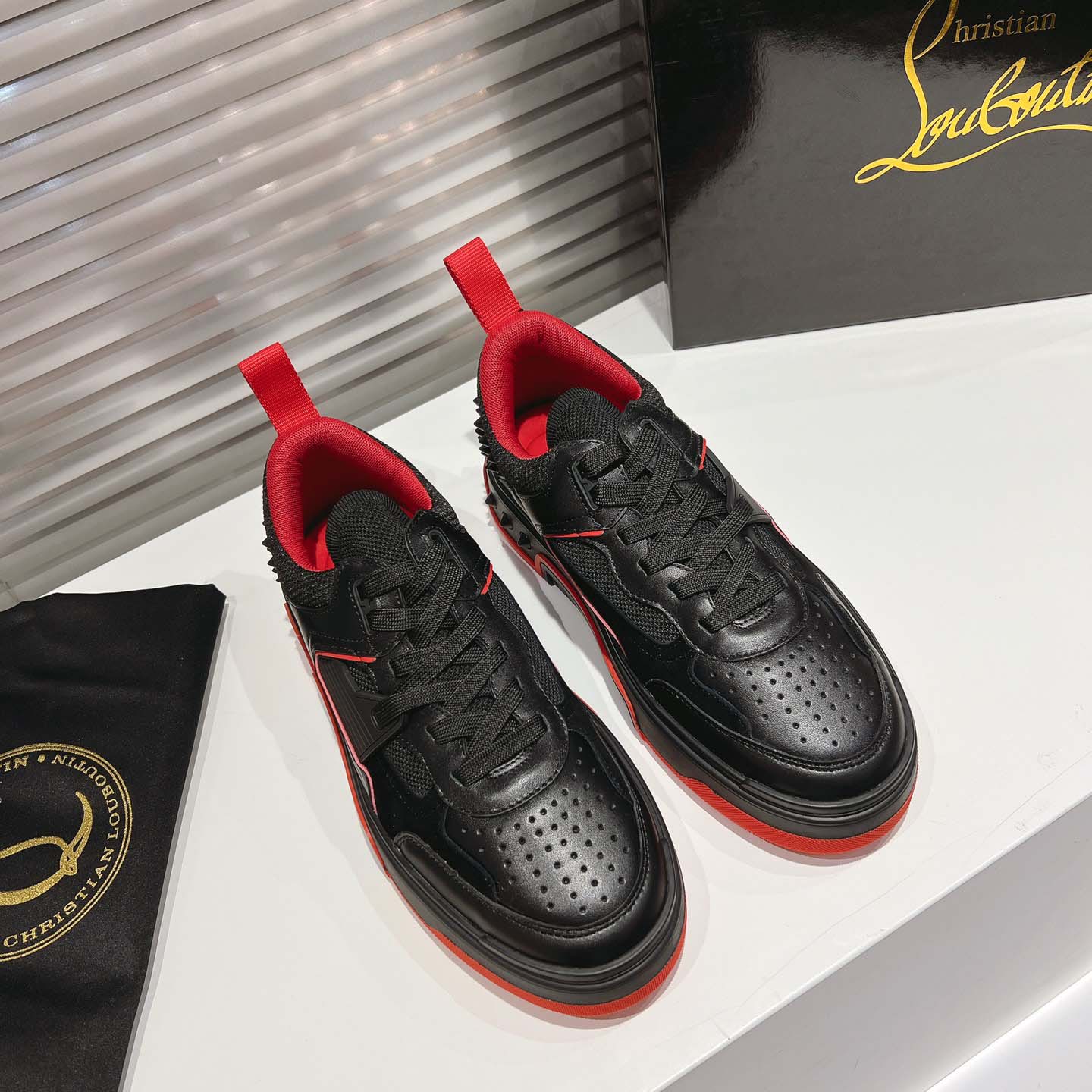 Christian Louboutin Astroloubi Leather Sneakers - DesignerGu
