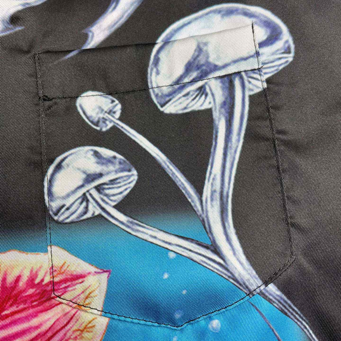 Casablanca Blades Short Sleeve Silk Satin Shirt CA3571 - DesignerGu