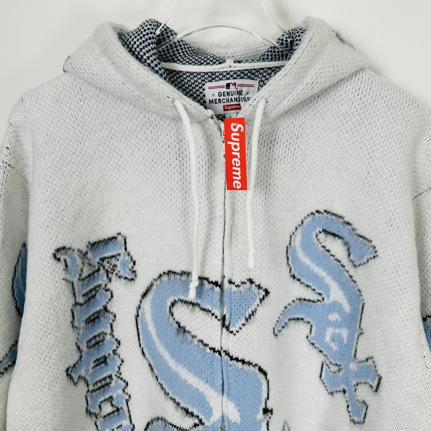 Supreme x Chicago White Sox Zip Up Hooded Sweater 'White' - DesignerGu