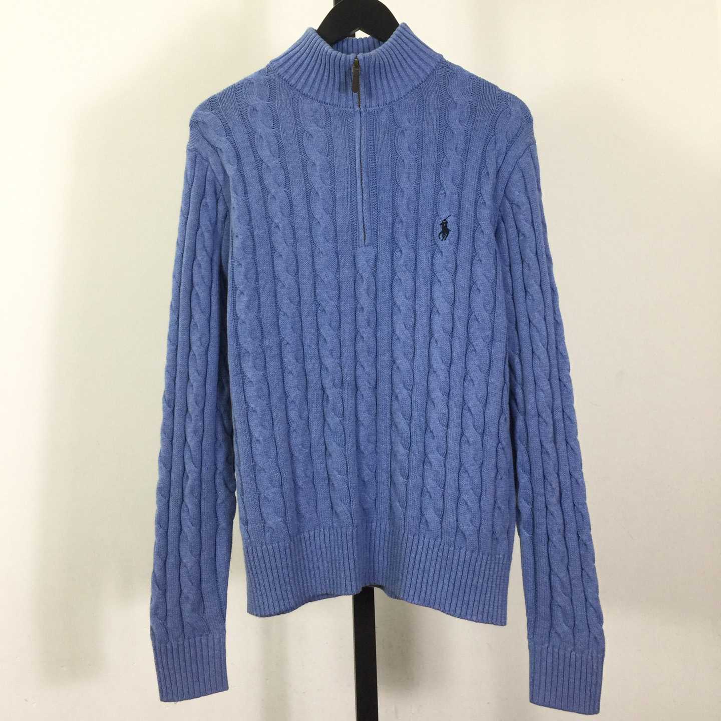 Polo Ralph Cable-Knit Cotton Quarter-Zip Jumper - DesignerGu