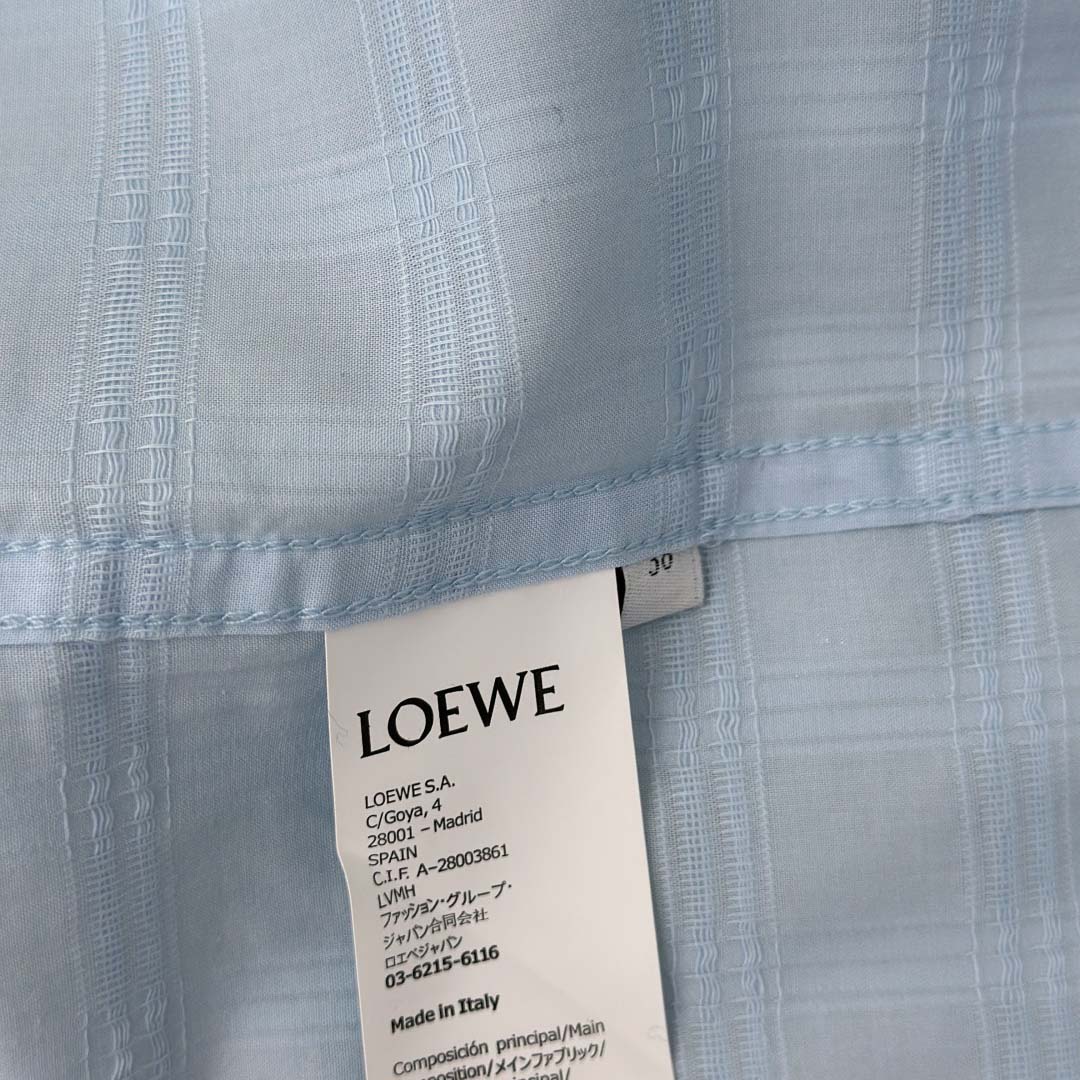 Loewe Short Sleeve Shirt in Cotton Blue - DesignerGu