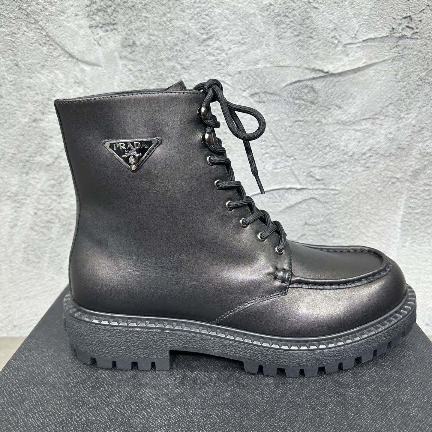 Prada Lace-up Lug-sole Boots - DesignerGu