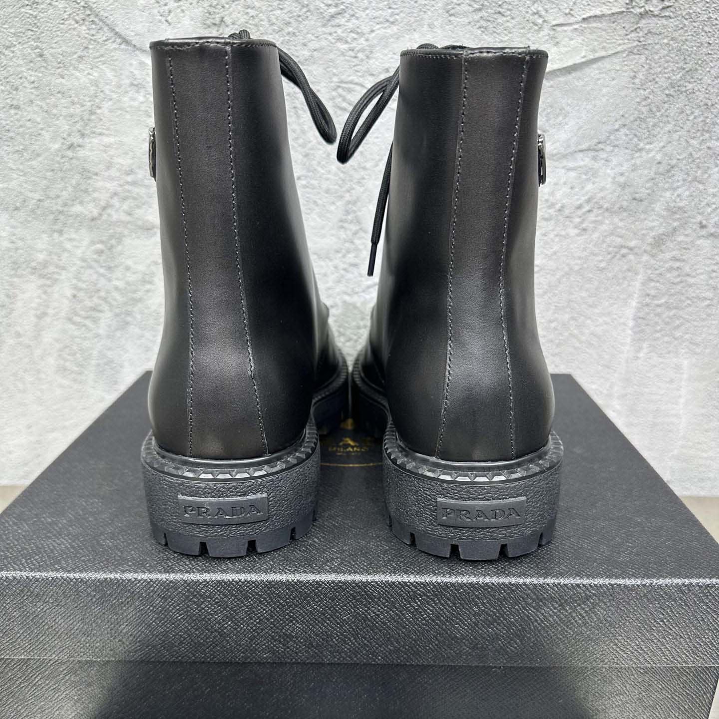 Prada Lace-up Lug-sole Boots - DesignerGu