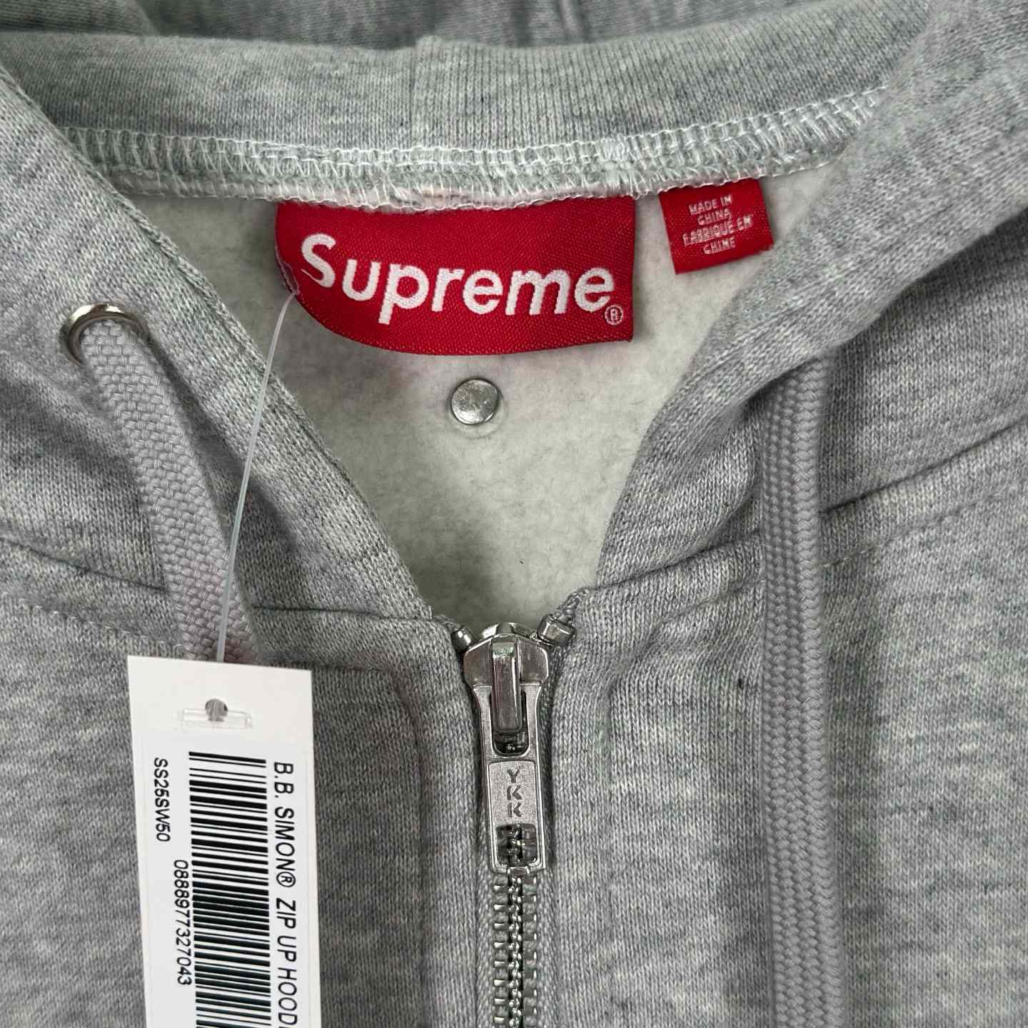 Supreme x B.B. Simon Zip Up Hooded Sweatshirt 'Heather Grey' - DesignerGu