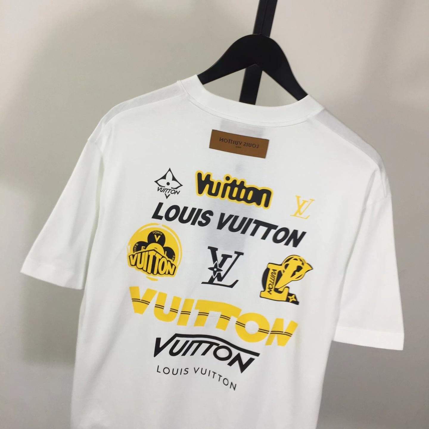 Louis Vuitton T-shirt With Yellow Graphic Logo - DesignerGu
