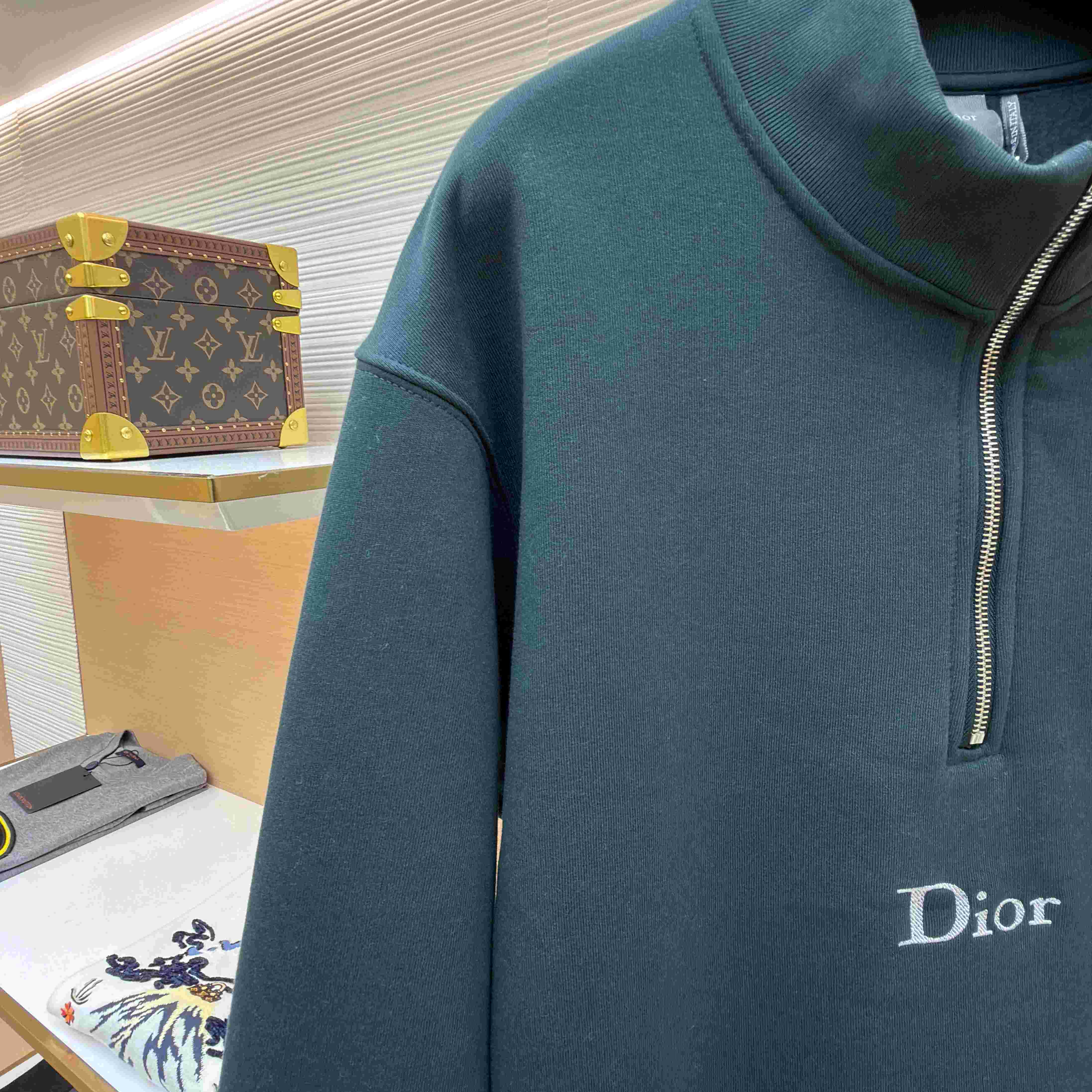 Dior Sweatshirt With Zipped Neckline - DesignerGu