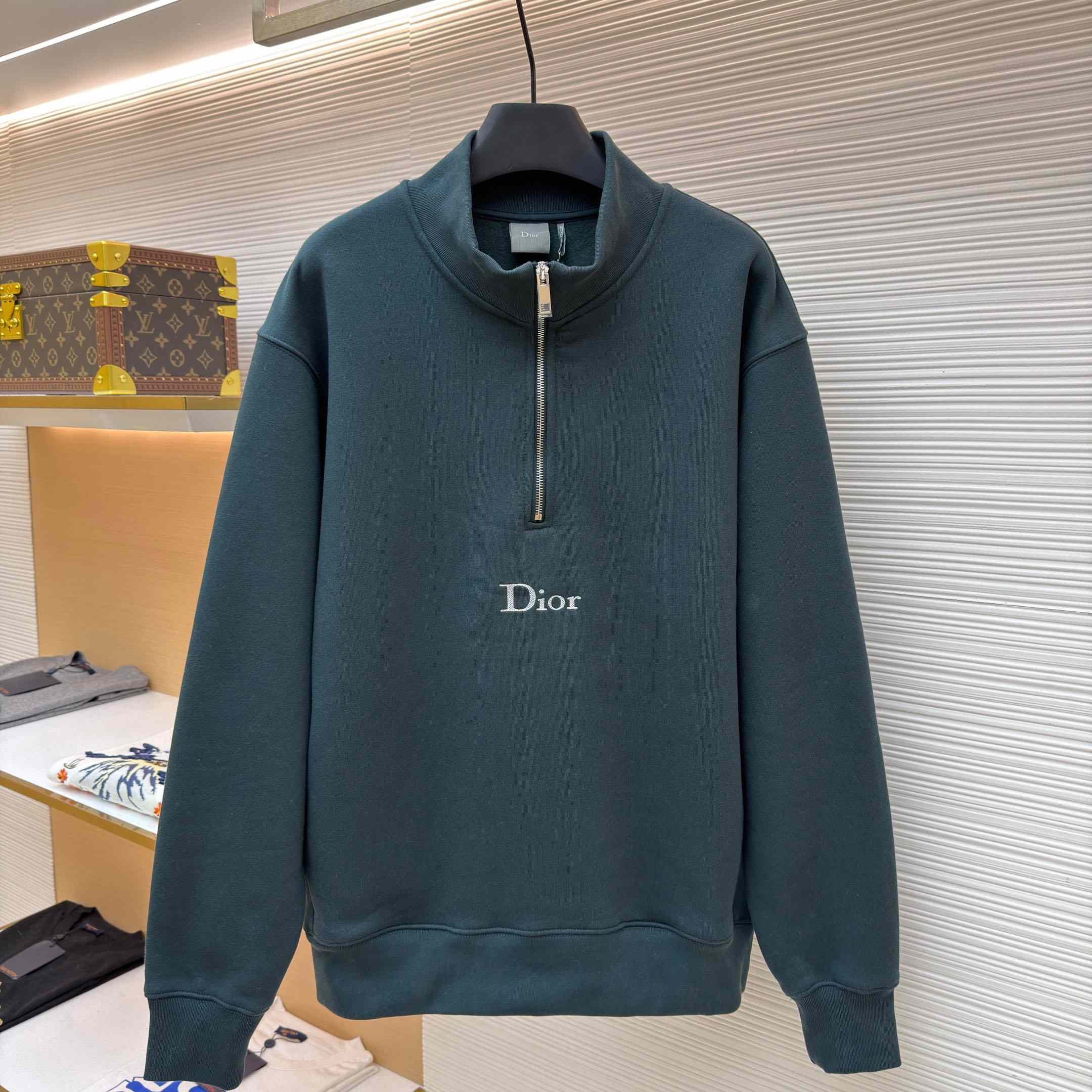 Dior Sweatshirt With Zipped Neckline - DesignerGu