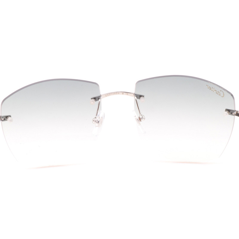 Cartier CT 4189706 Shell Mix White Buffalo Sunglasses In Silver Gradient Grey - DesignerGu