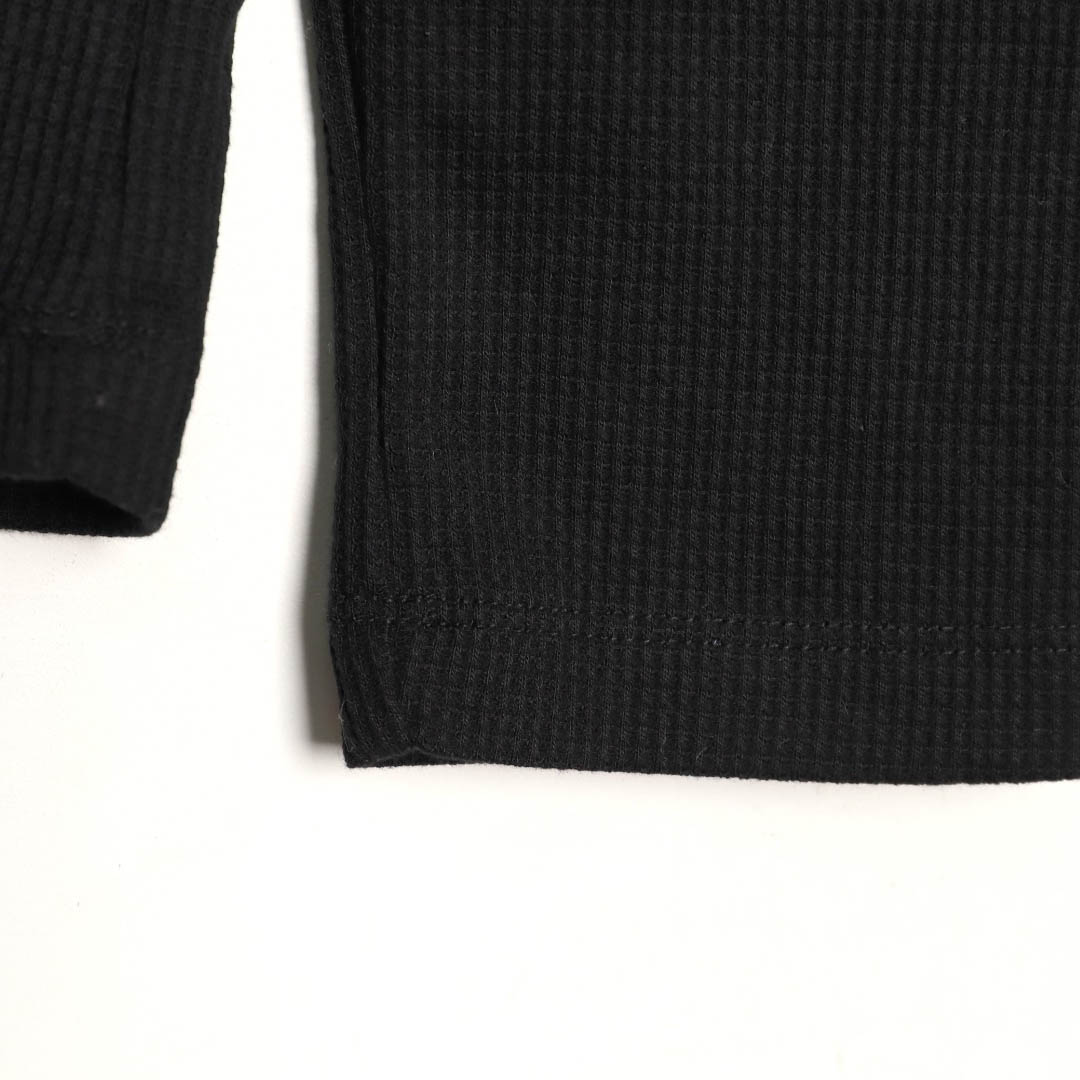 Chrome Hearts  Black Thermal Leather Cross Patch Long Sleeve Tee - DesignerGu