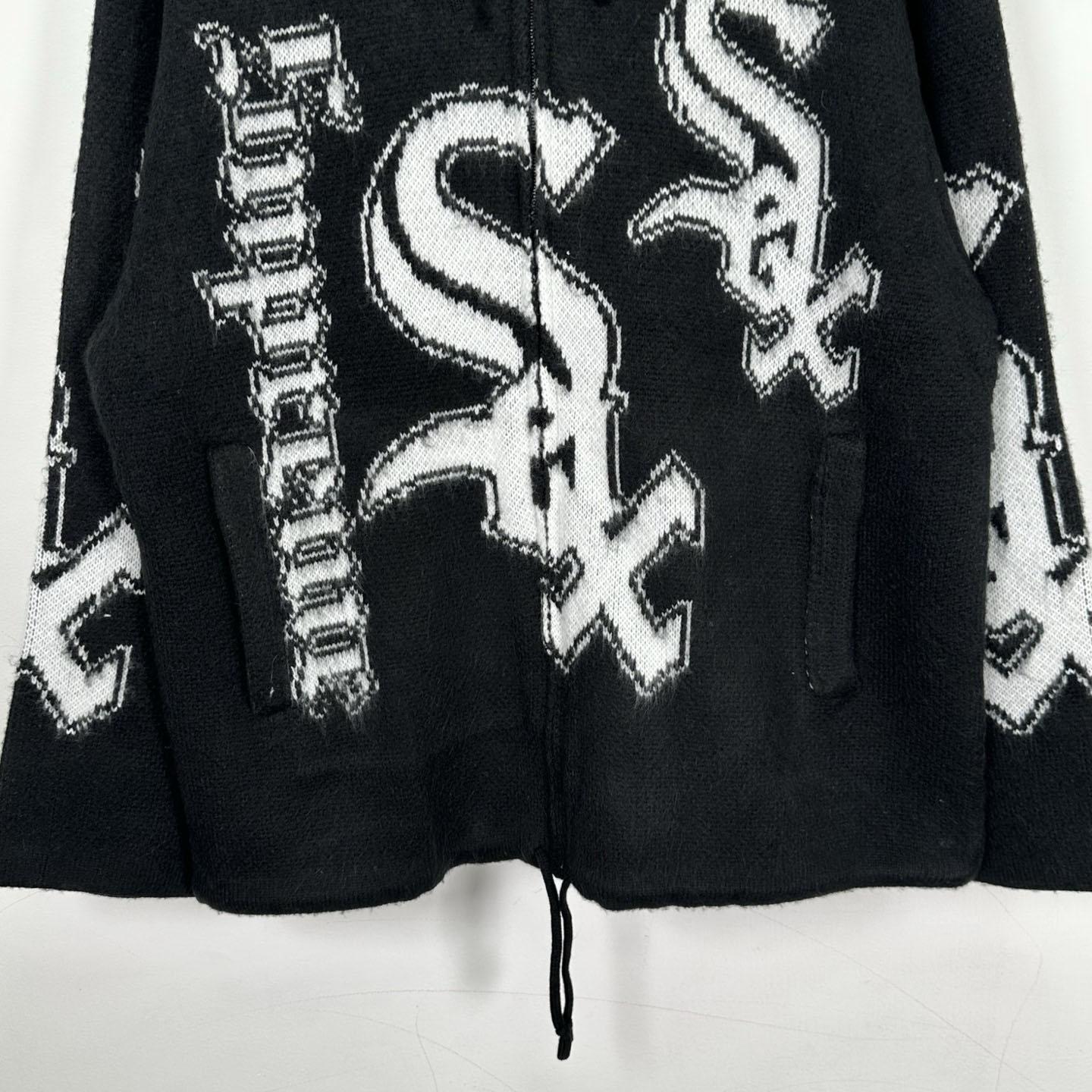  Supreme x Chicago White Sox Zip Up Hooded Sweater 'Black' - DesignerGu
