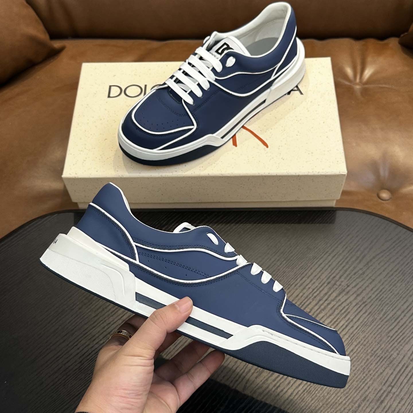 Dolce & Gabbana New Roma Leather Sneakers - DesignerGu