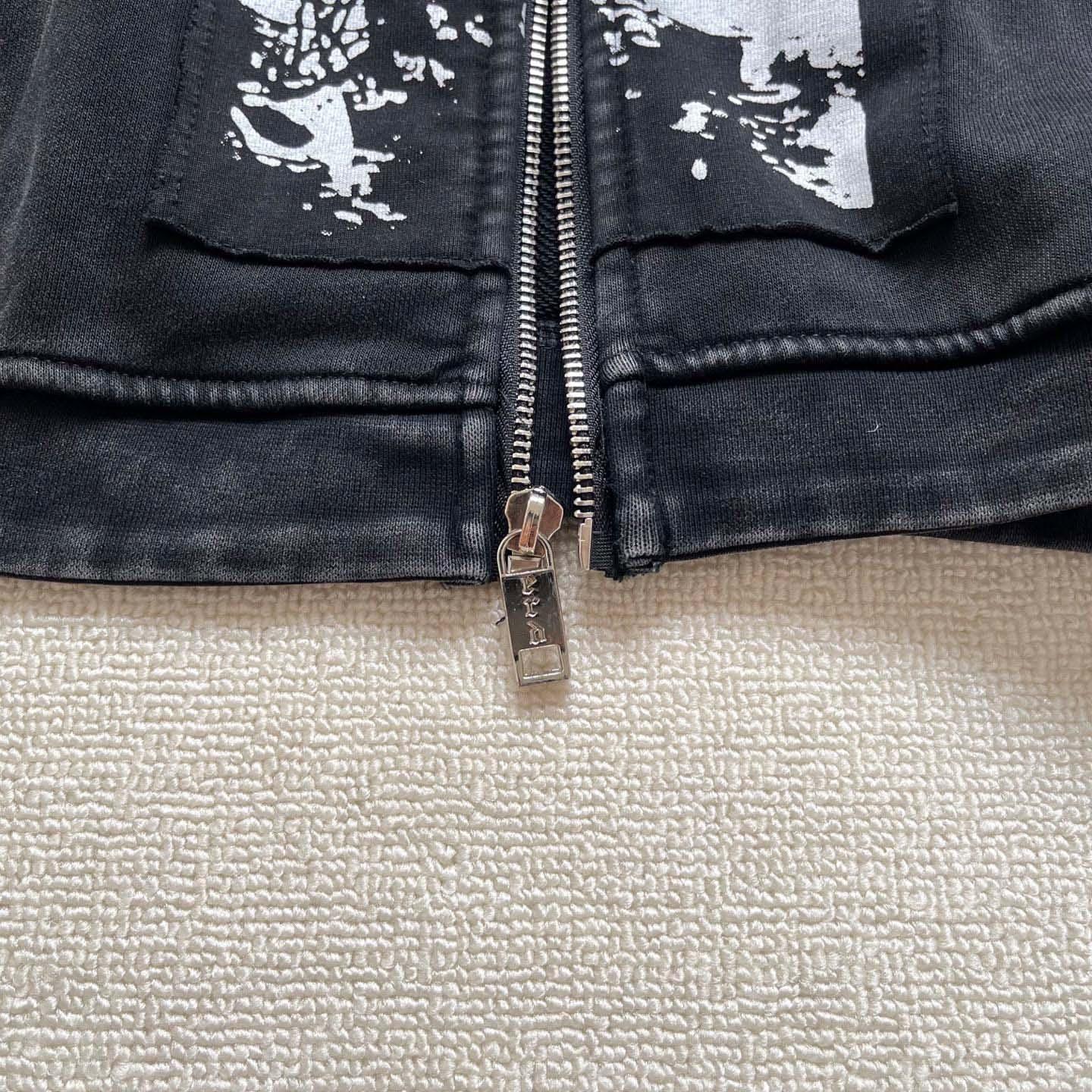 Enfants Riches Déprimés  Artist Defends Baggy Assemblage Zip Hoodie 'Faded Black' - DesignerGu