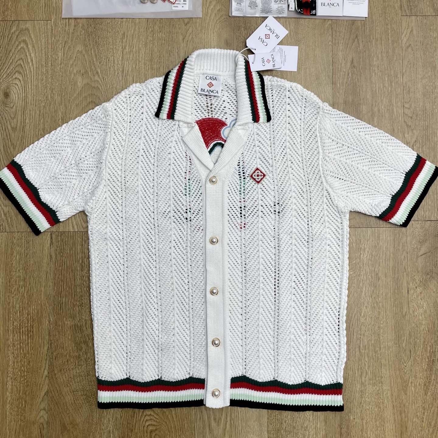 Casablanca Sporty Faux Crochet Cotton Shirt    Z6029 - DesignerGu