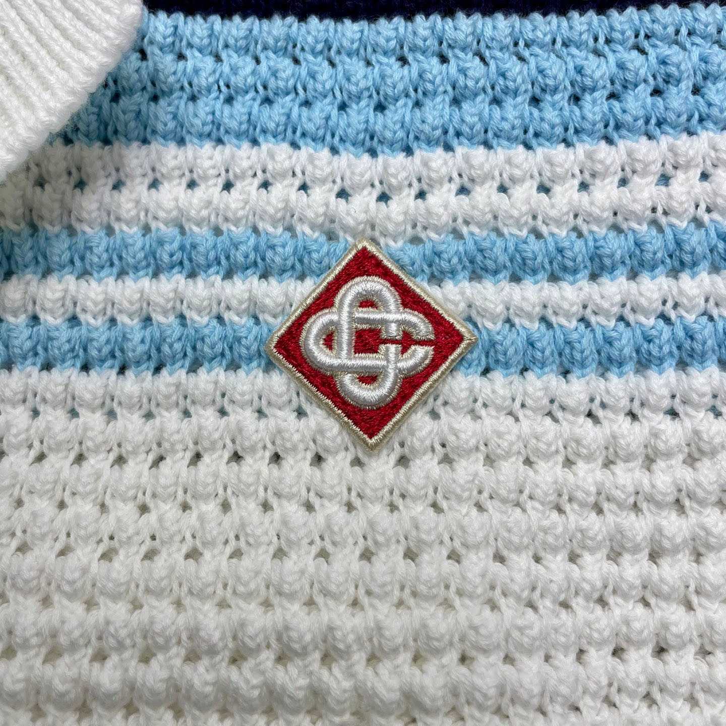 Casablanca Tennis Cotton Crochet Short Sleeve Shirt Z6038 - DesignerGu