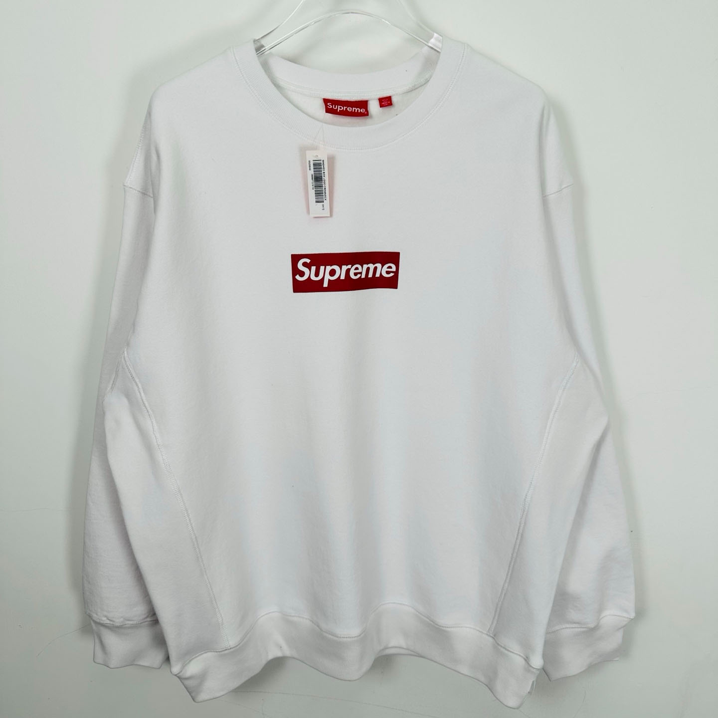 Supreme 25SS Wash Box Logo Crewneck 'White' - DesignerGu